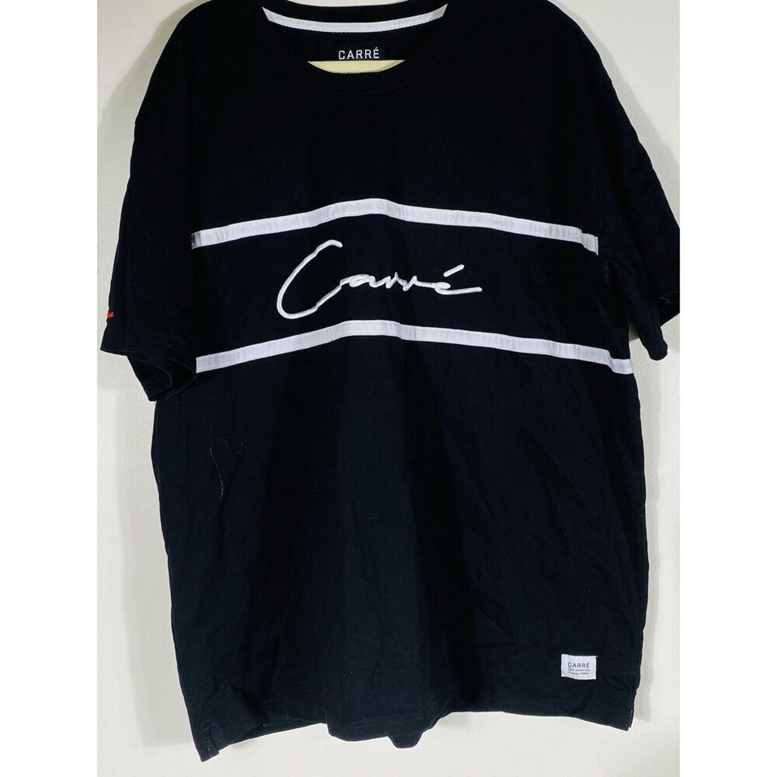 Carre CARRE' Paris Scripted Embroidery BLACK T-Shirt MEN Size 3XL Size US XXL / EU 58 / 5 - 6 Thumbnail