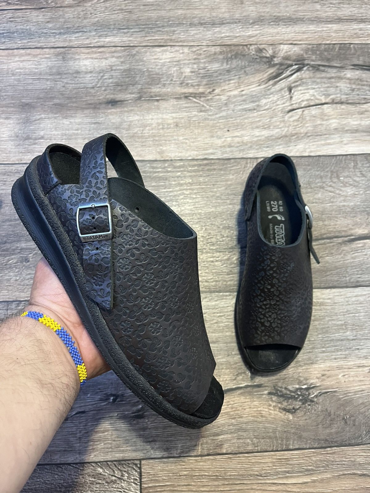 Birkenstock Birkenstock Tatami Black Pattern AvantGarde Clogs Sabots Size US 11 / IT 41 - 1 Thumbnail