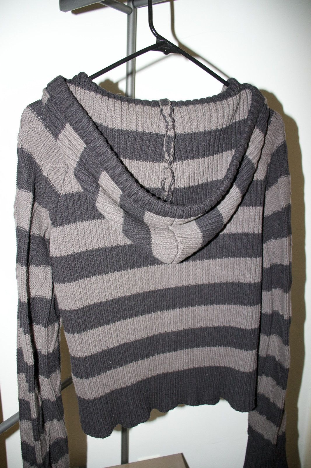 Japanese Brand MINGA LONDON NOIR STRIPED KNITTED HOODIE Size US M / EU 48-50 / 2 - 6 Thumbnail