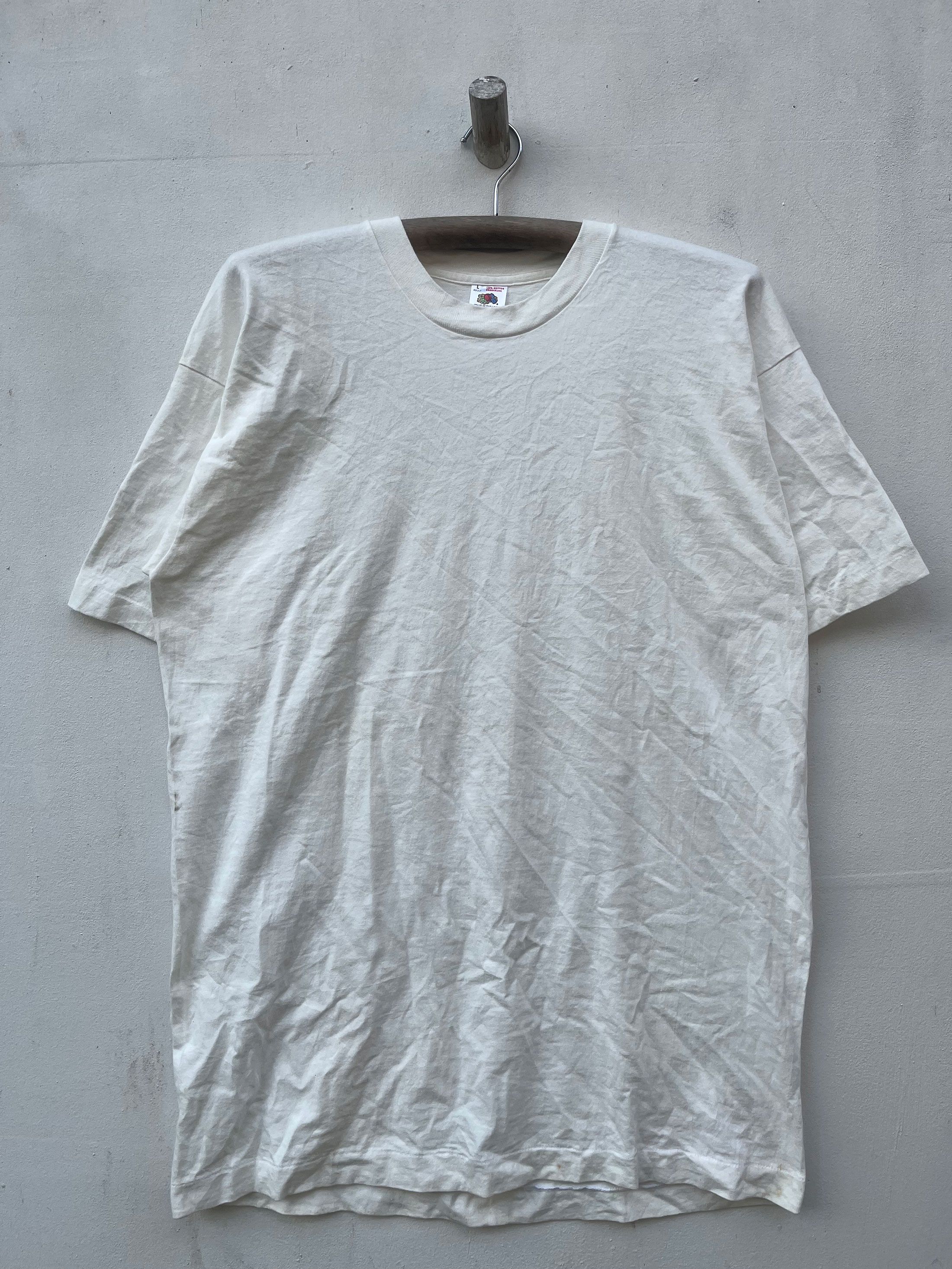 Fruit Of The Loom Vintage Blank Plain 90s Single Stitch 90s 80s Size US L / EU 52-54 / 3 - 1 Thumbnail