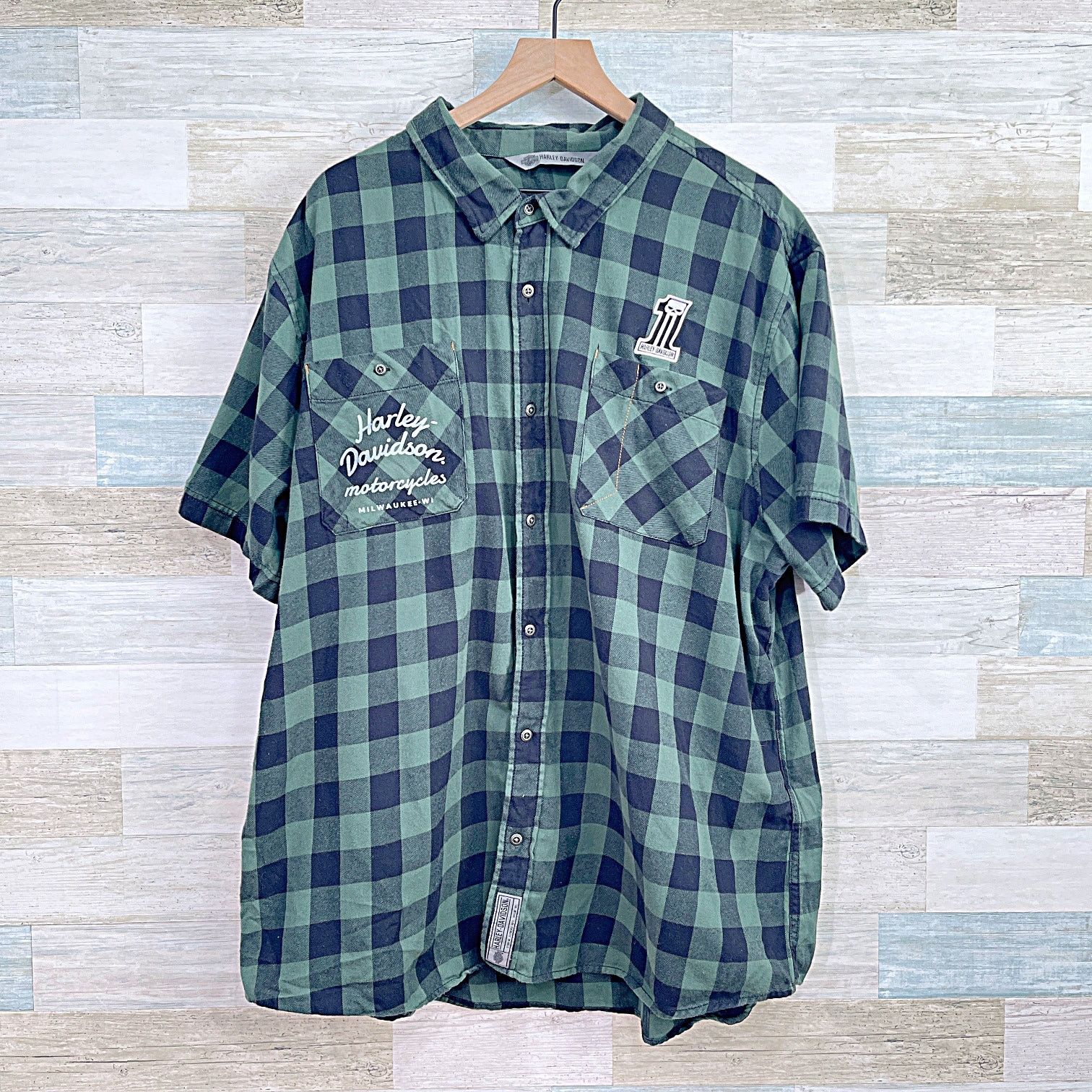 Harley Davidson Harley Davidson Short Sleeve Plaid Flannel Shirt Mens 3XL Size US XXL / EU 58 / 5 - 1 Thumbnail