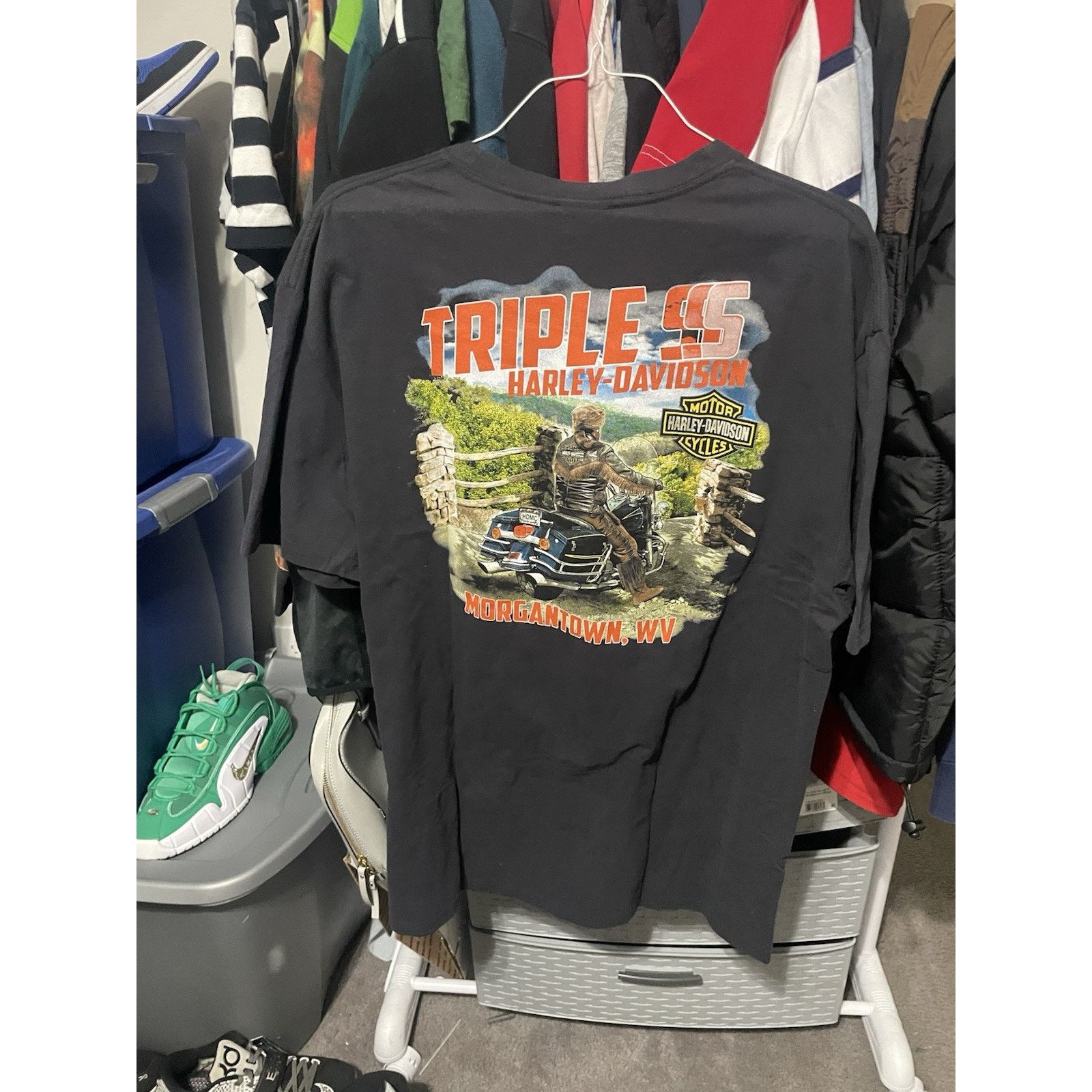 Harley Davidson Size XL- Harley Davidson Shirt Black Triple S Morgantown WV Size US XL / EU 56 / 4 - 2 Thumbnail