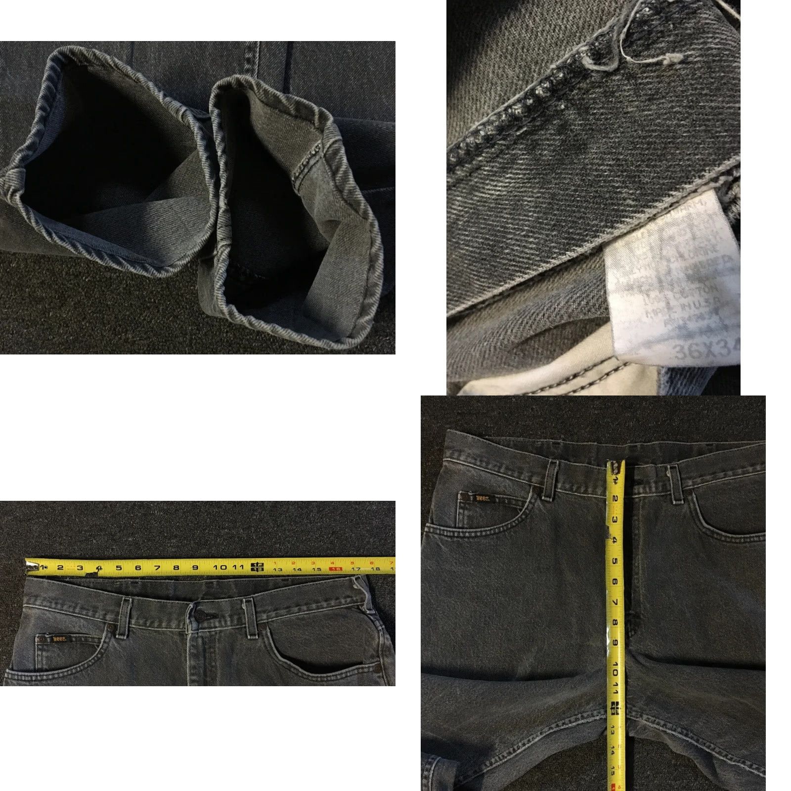 Lee VINTAGE Lee Jeans Distressed 80s 90s Gray 34 Men Inseam 33 Trucker Cowboy Punk Grunge USA Casual Straight) Size US 34 / EU 50 - 8 Thumbnail