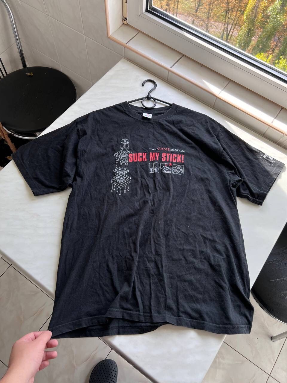 Jerzees Vintage Humor Tee "Suck My Stick" T-Shirt USED Gaming Tee Size US L / EU 52-54 / 3 - 8 Thumbnail