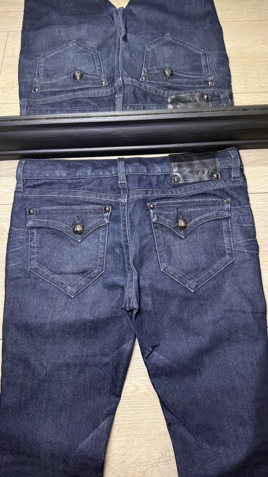 Other Y2K 2000s Denim Addiction Dark Wash Heavyweight Flared Jeans Size US 27 - 3 Thumbnail