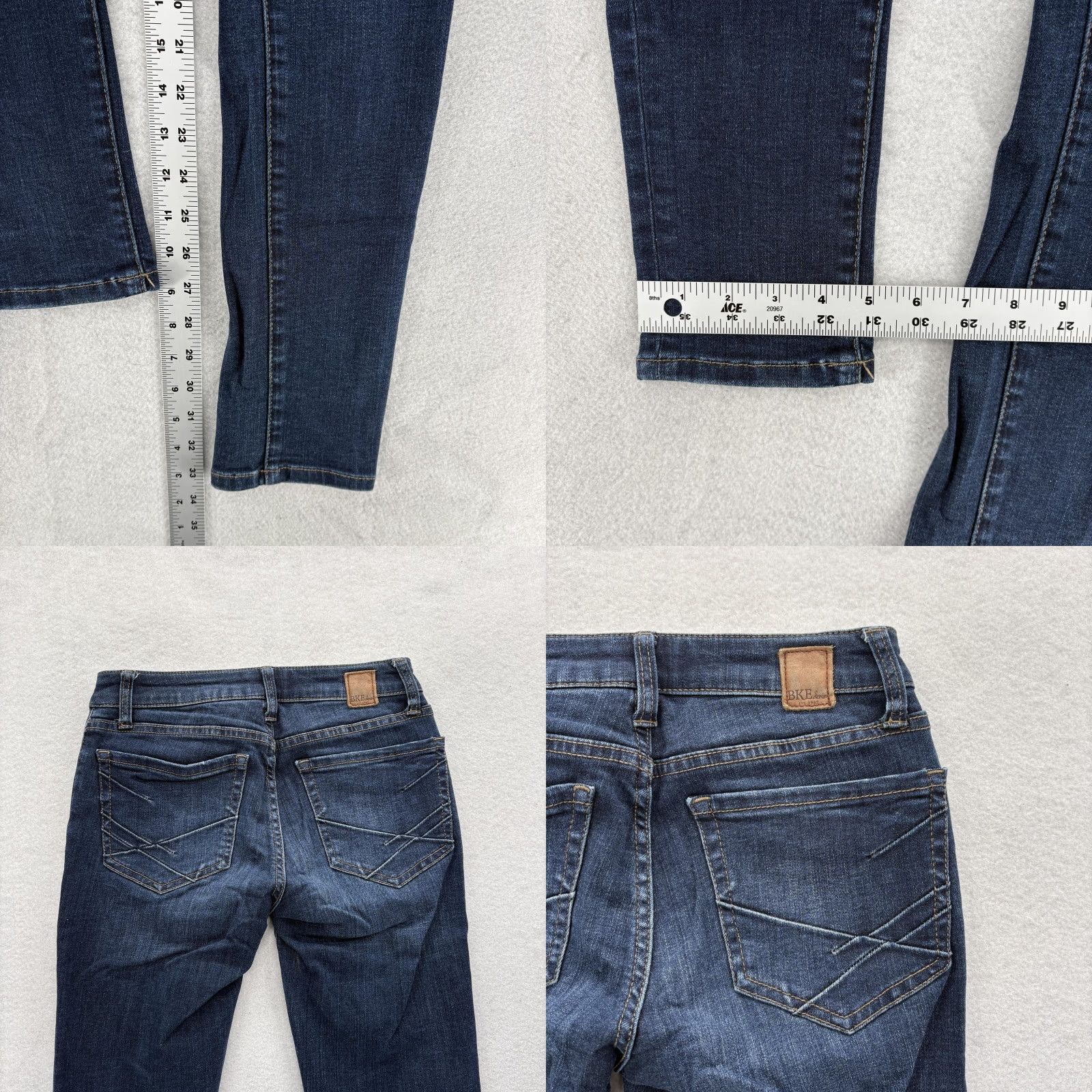BKE BKE Stella Skinny Jeans Womens 25L Blue Low Rise Stretch Denim Grunge Y2K Skinny Jeans Womens Blue 25L 33in? Size 42" / US 20 - 8 Thumbnail