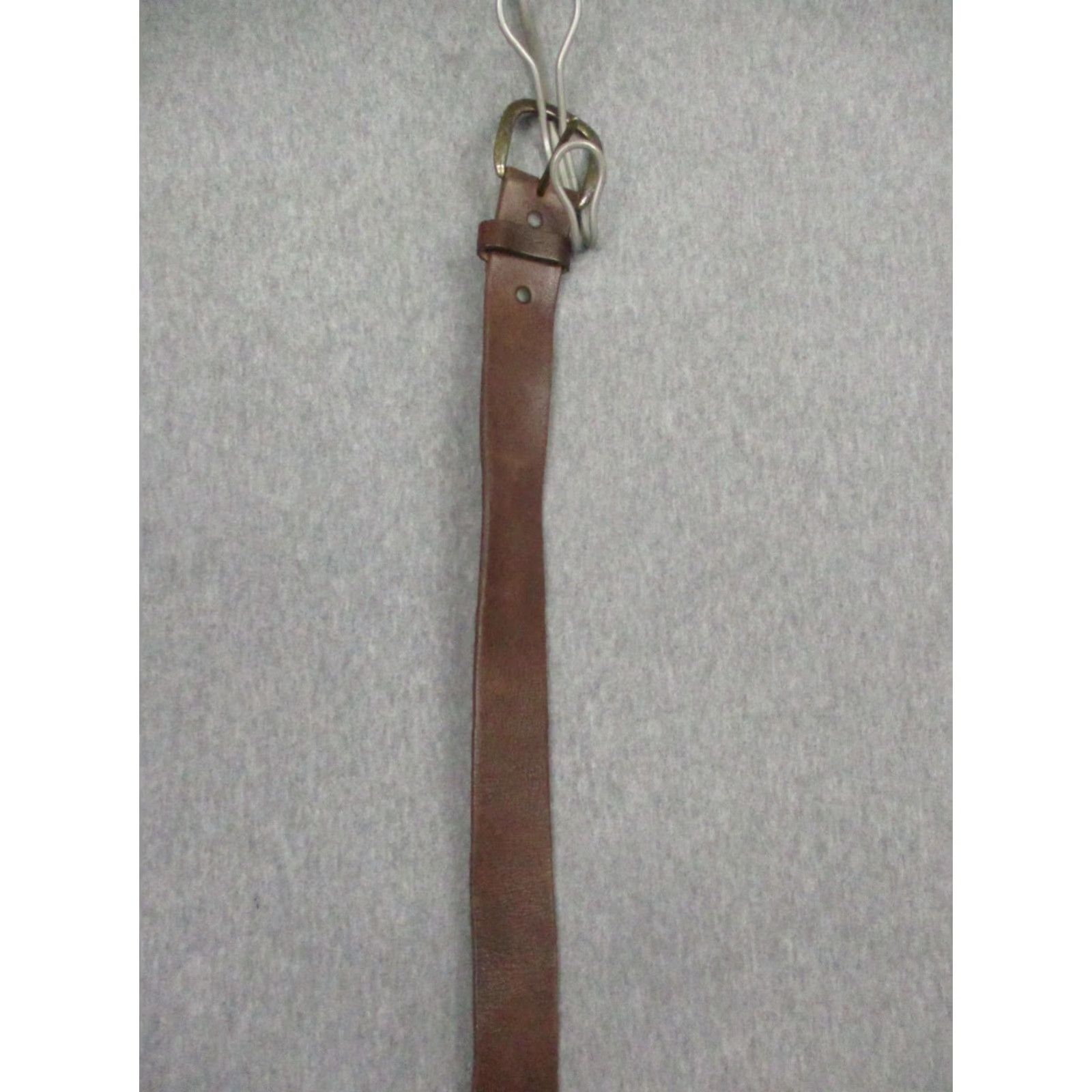 Vintage Justin Belt Mens 40 Brown Top Grain Leather Brass Buckle Made in USA 232BR Size US L / EU 52-54 / 3 - 5 Thumbnail
