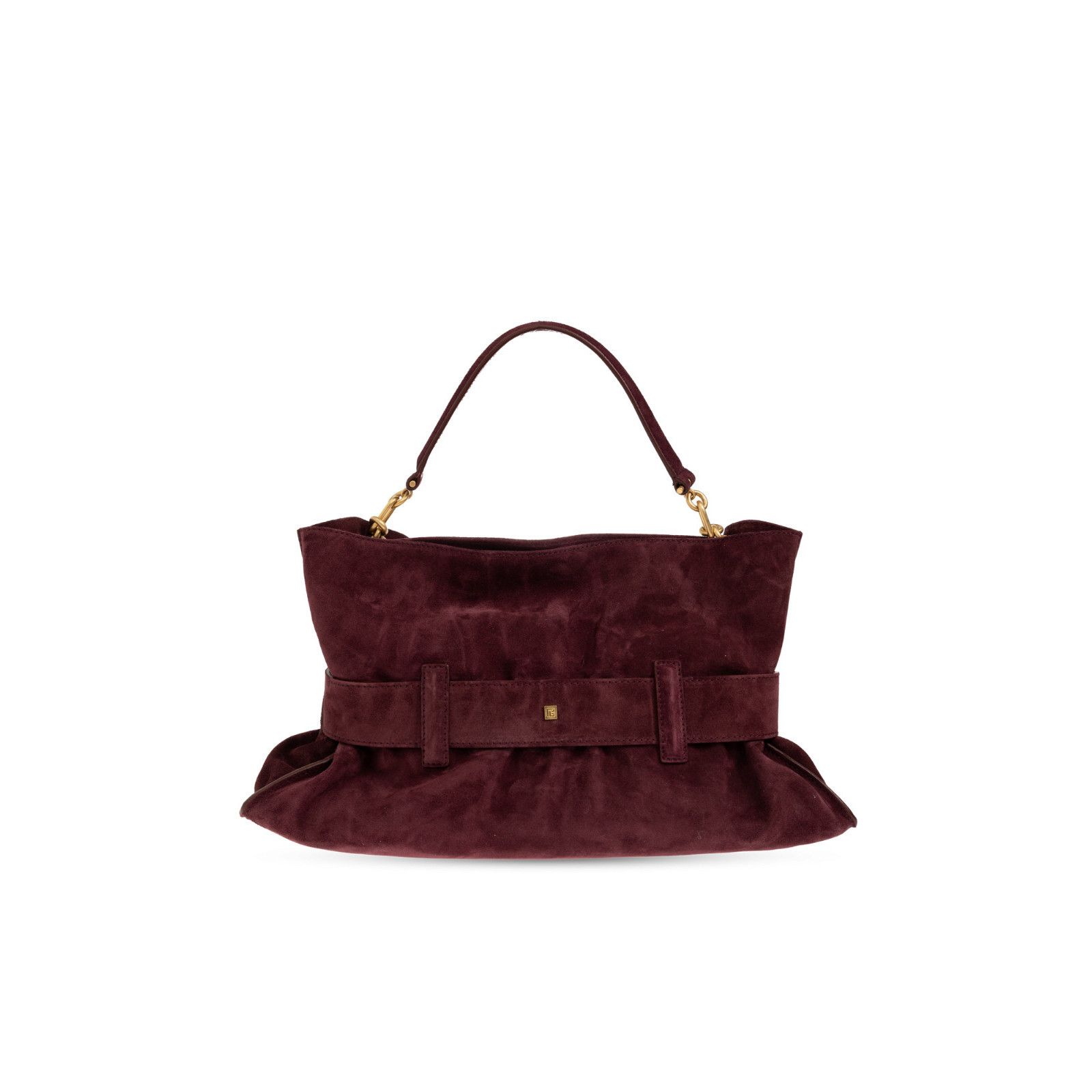 Balmain BALMAIN Anthem Medium Burgundy Suede Shoulder Bag New & Auth Size ONE SIZE - 2 Thumbnail