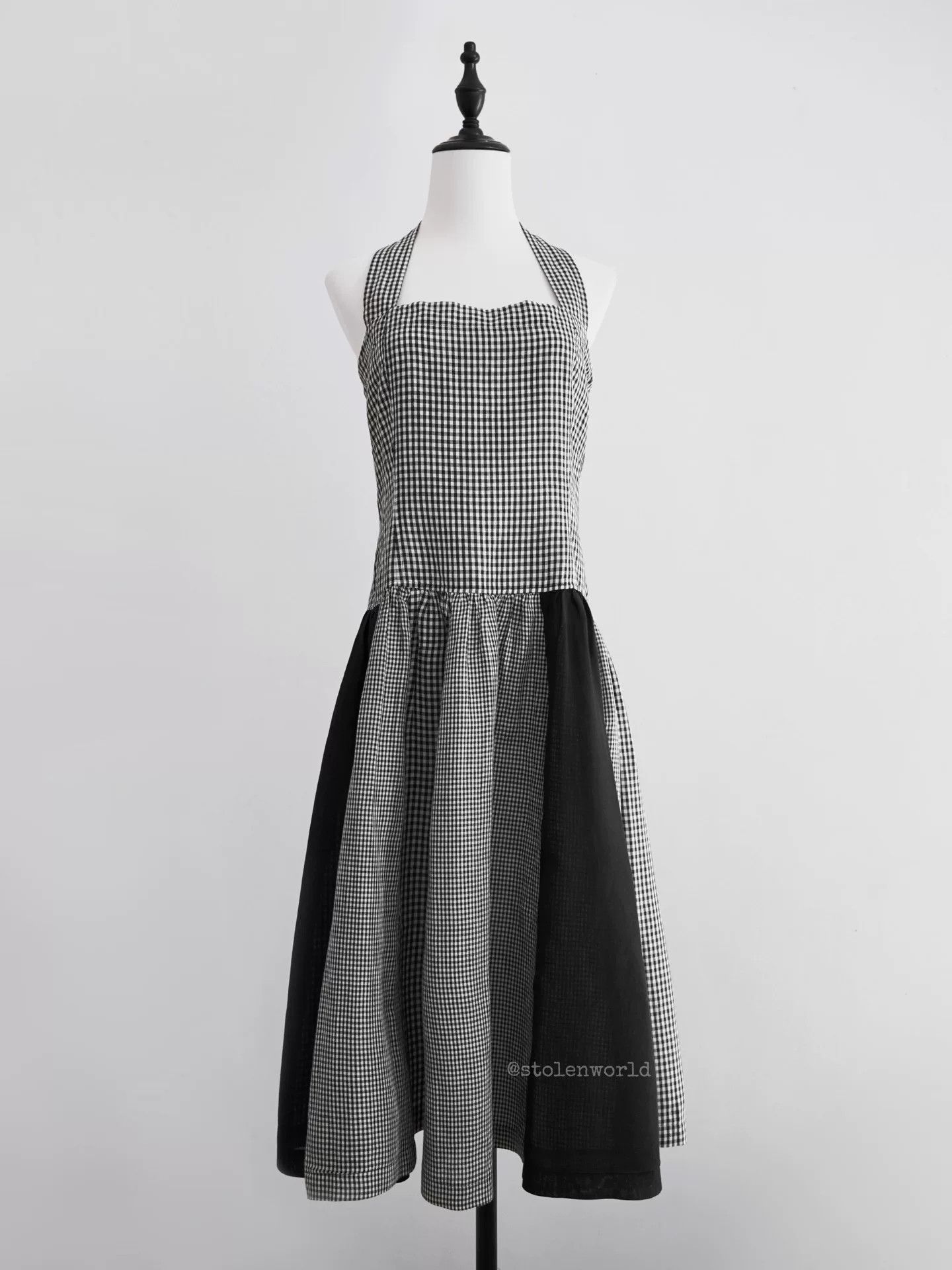 Comme des Garcons black and white check halter dress Size M / US 6-8 / IT 42-44 - 1 Thumbnail