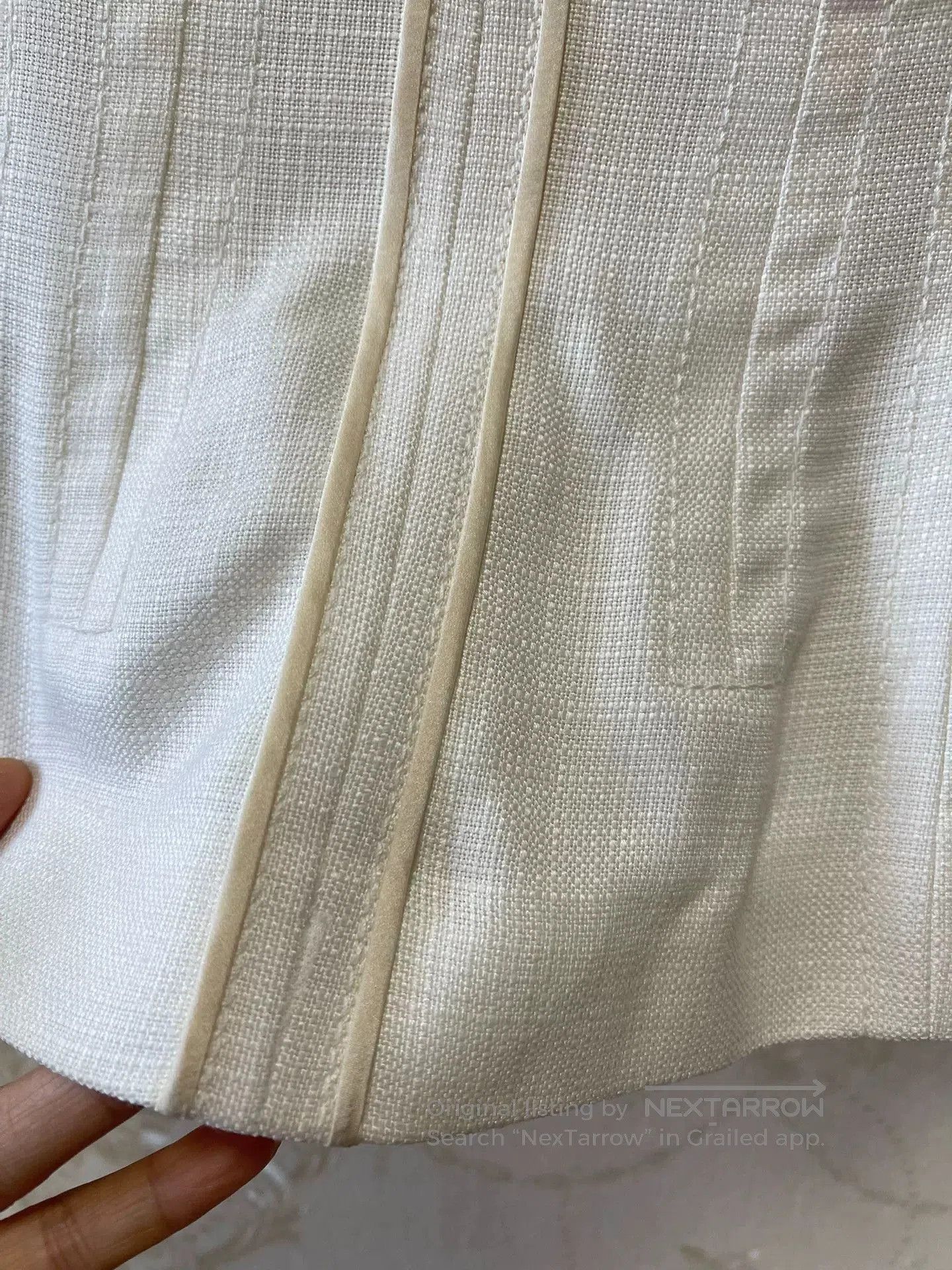 DGK DG Classic Waist-Cinched White Blazer. Size M / US 6-8 / IT 42-44 - 6 Thumbnail