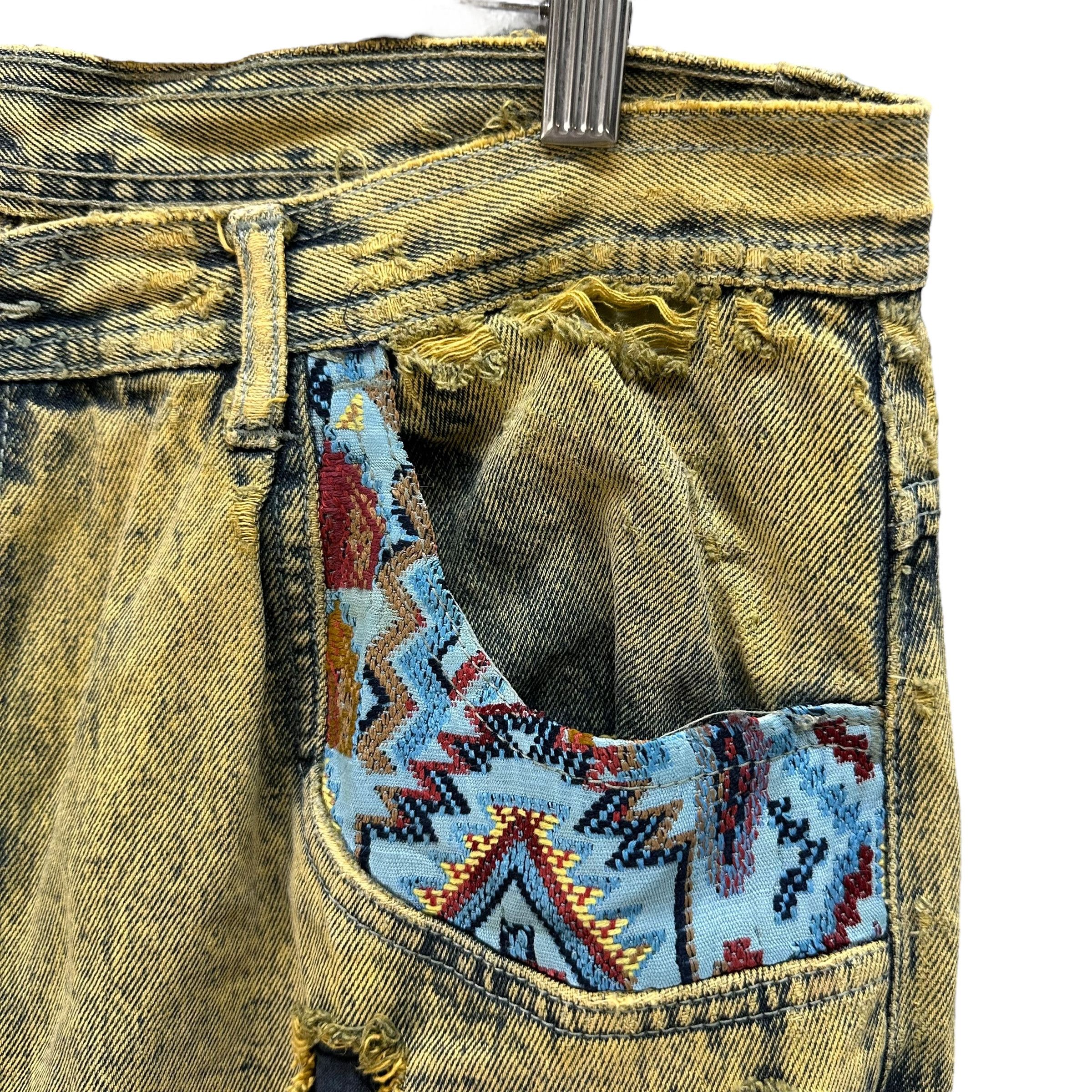 Vintage D.A.R.E by GIOVANNI Trashed Rusty Distressed Jeans #A76-1822 Size US 37 - 4 Thumbnail