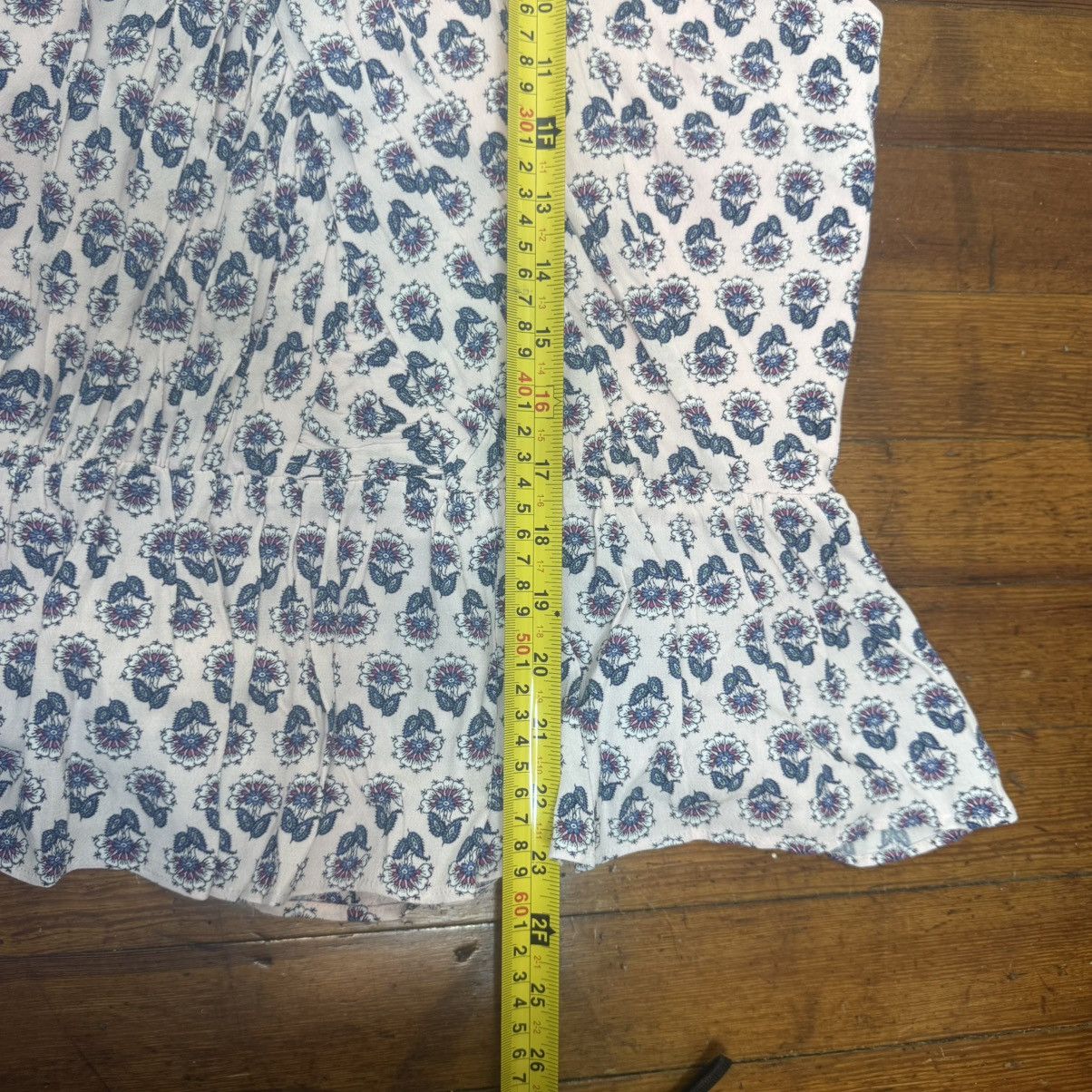 Loft LOFT Pink Halter Peplum Top with Blue Floral Print Size M / US 6-8 / IT 42-44 - 7 Thumbnail