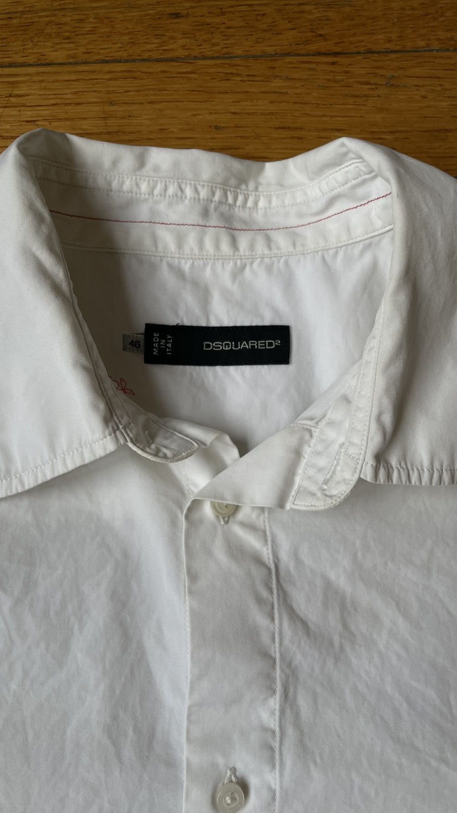 Dsquared2 DSquared2 Made in Italy White Buttonup with Painter Sleeves Size US S / EU 44-46 / 1 - 3 Thumbnail