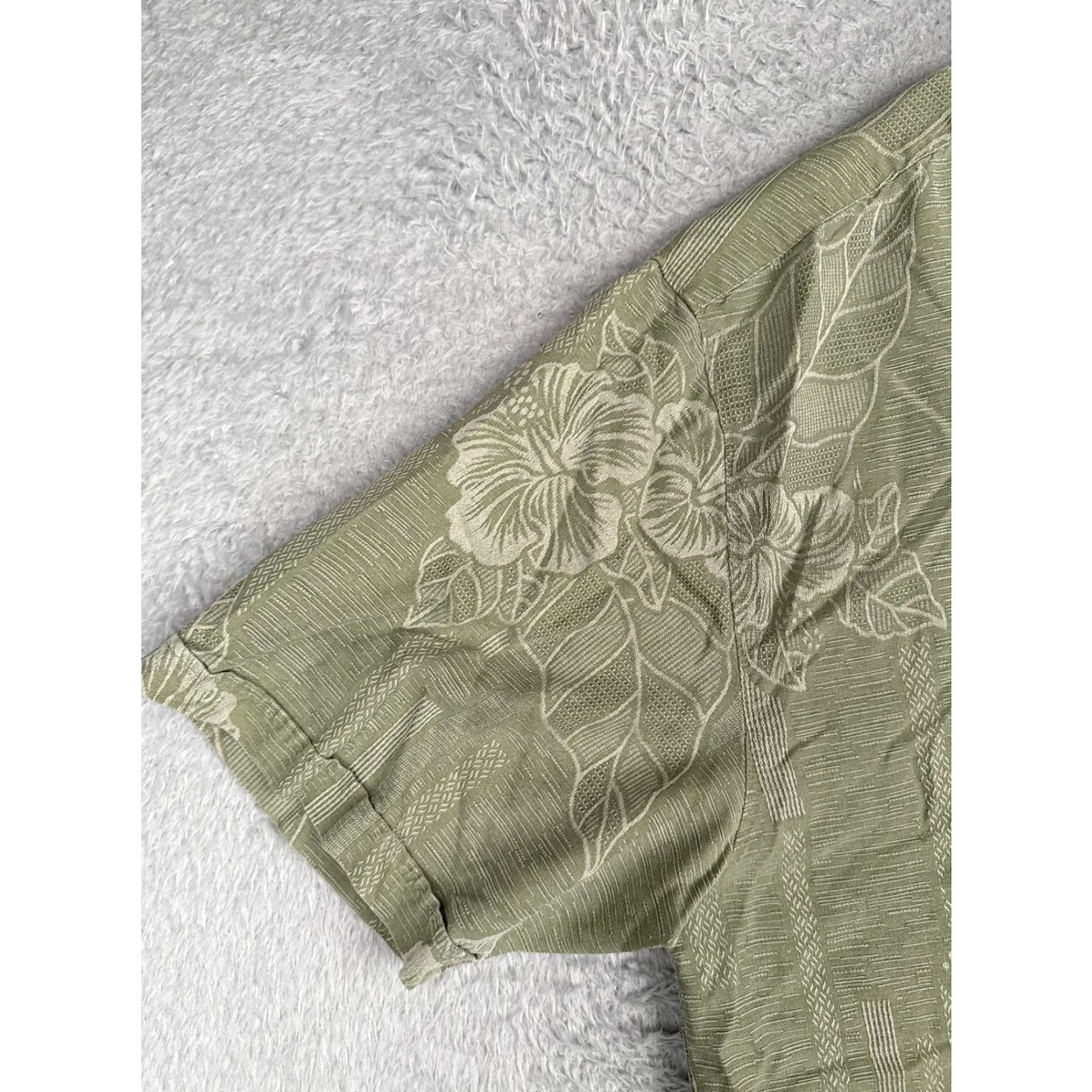 Vintage VINTAGE Jamaica Jaxx Shirt Men Extra Large Green Floral 100% Silk Button Up Hawaiian Size US XL / EU 56 / 4 - 3 Thumbnail