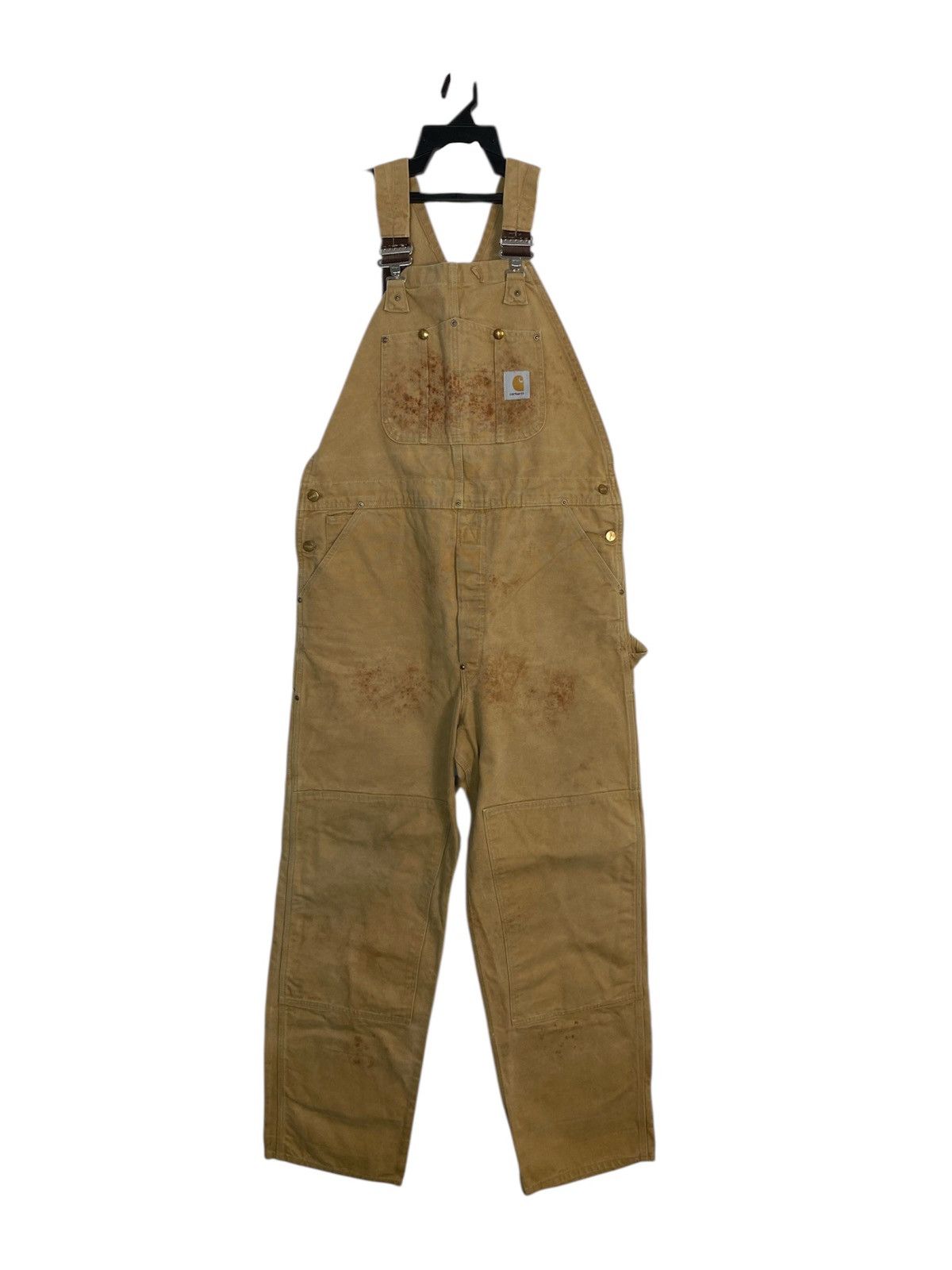 90s Carhartt Double Knee Duck Canvas Bib Overall Workwear