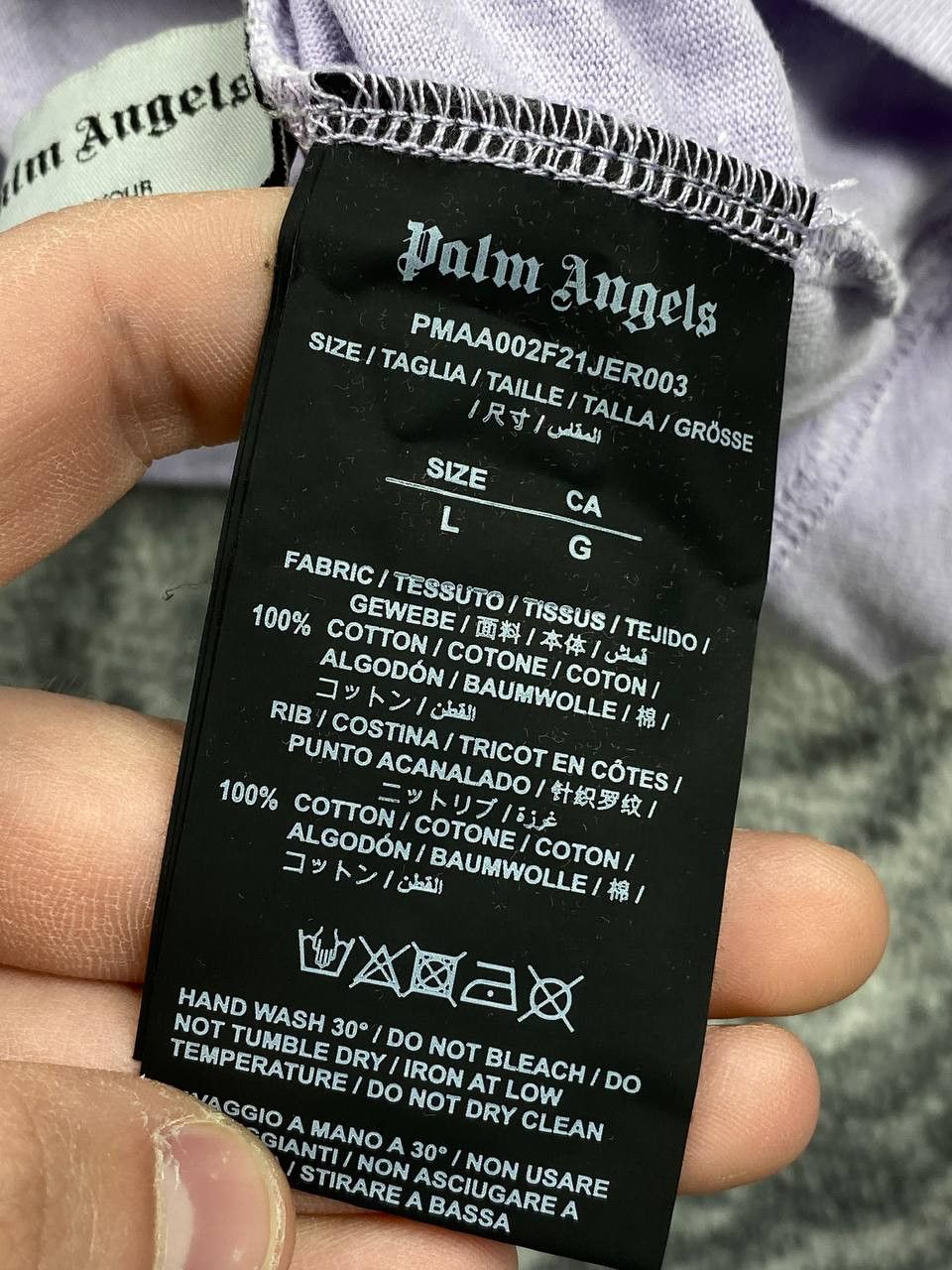 Palm Angels Palm Angels Lilac Big Logo T Shirt Men Size L Size US L / EU 52-54 / 3 - 10 Thumbnail