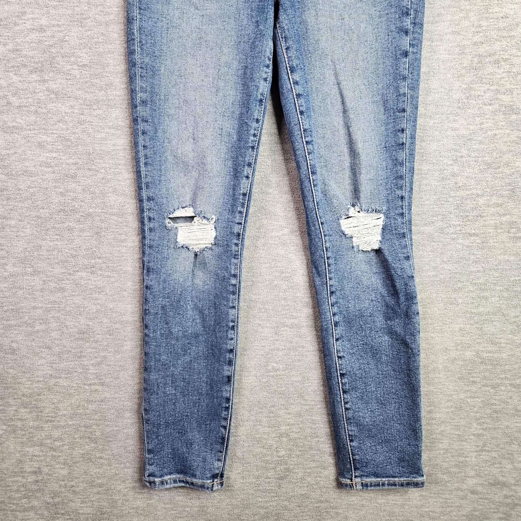 Vintage Lovers + Friends Jeans Size 24 High Rise Stretch Skinny Distressed Blue Denim Women's Size 42" / US 20 - 3 Thumbnail