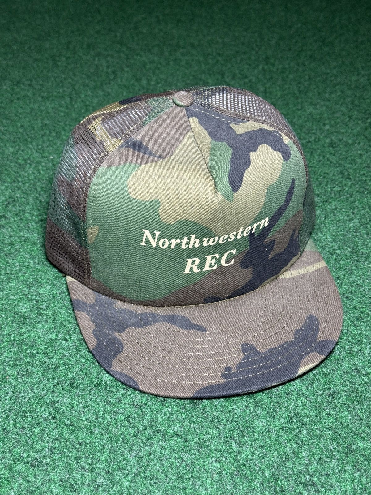 Vintage Nothwestern Rec Camo Trucker Vintage 90s Snapback Cap Hat Size ONE SIZE - 1 Thumbnail