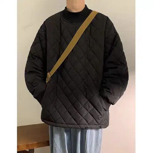 VIBE Black utility mock neck quilted padded top puffer Size US XL / EU 56 / 4 - 1 Thumbnail