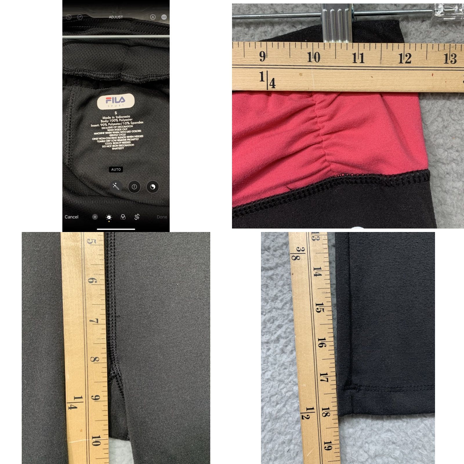 Bally Bally Pants Women’s Small Activewear Yoga Athletic Stretch Black Pink Capri 90% Polyester 10% Spandex Size 28" / US 6 / IT 42 - 8 Thumbnail