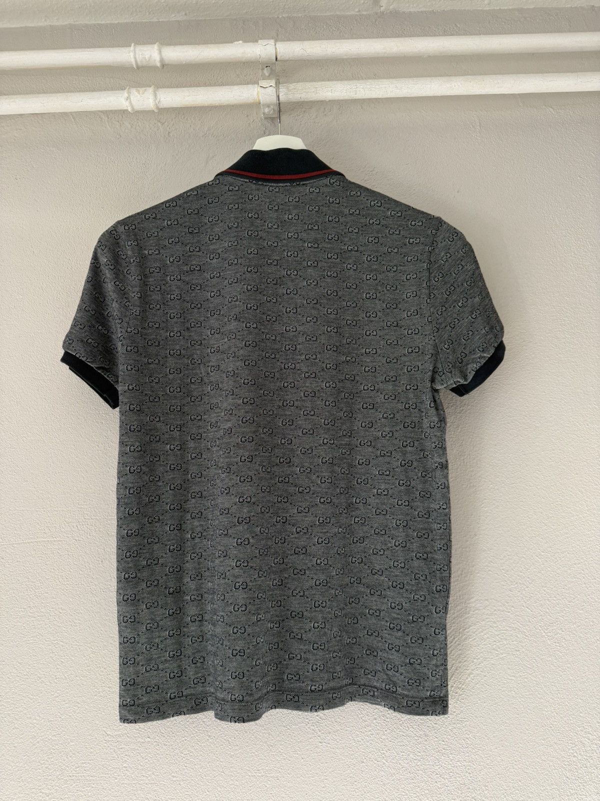 Gucci Monogram Cotton Polo with Navy Tipped Collar Size US S / EU 44-46 / 1 - 5 Thumbnail