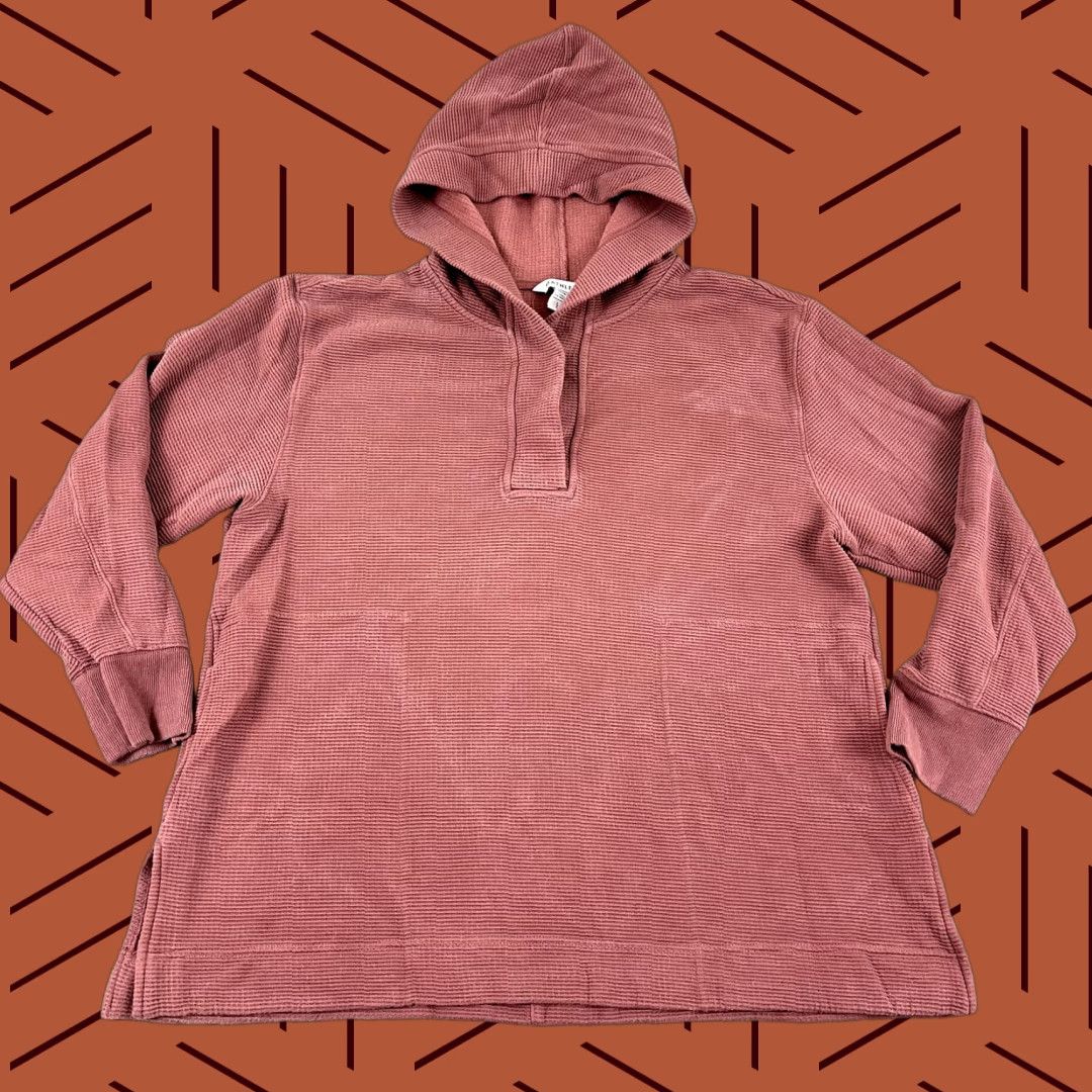 Athleta ATHLETA Jacket Womens Large Washed Pink Coaster Luxe Waffle Hoodie Pullover Gym Jacket Size L / US 10 / IT 46 - 1 Thumbnail
