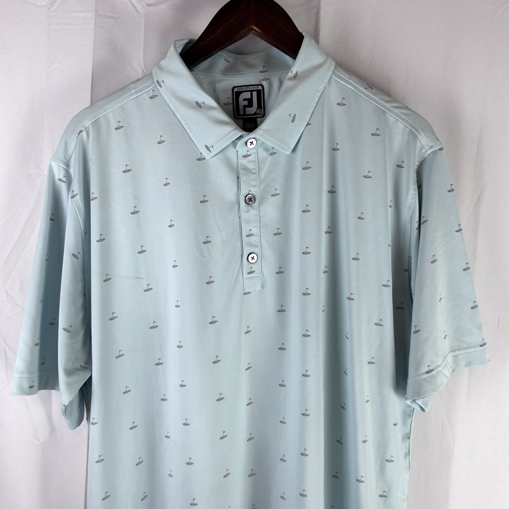 Footjoy FootJoy Polo Shirt Mens XL Blue Hole in One Athletic Fit Performance Golf Shirt Polo Mens XL Blue FootJoy Athletic Short Sleeve Breathable Quick Dry Size US XL / EU 56 / 4 - 3 Thumbnail