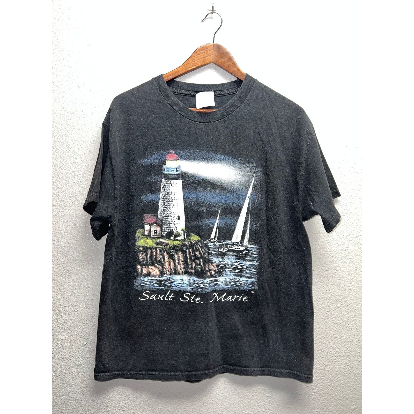 Vintage Vintage Sault Ste Marie Shirt Lighthouse Canada Michigan 90s Size US L / EU 52-54 / 3 - 1 Thumbnail