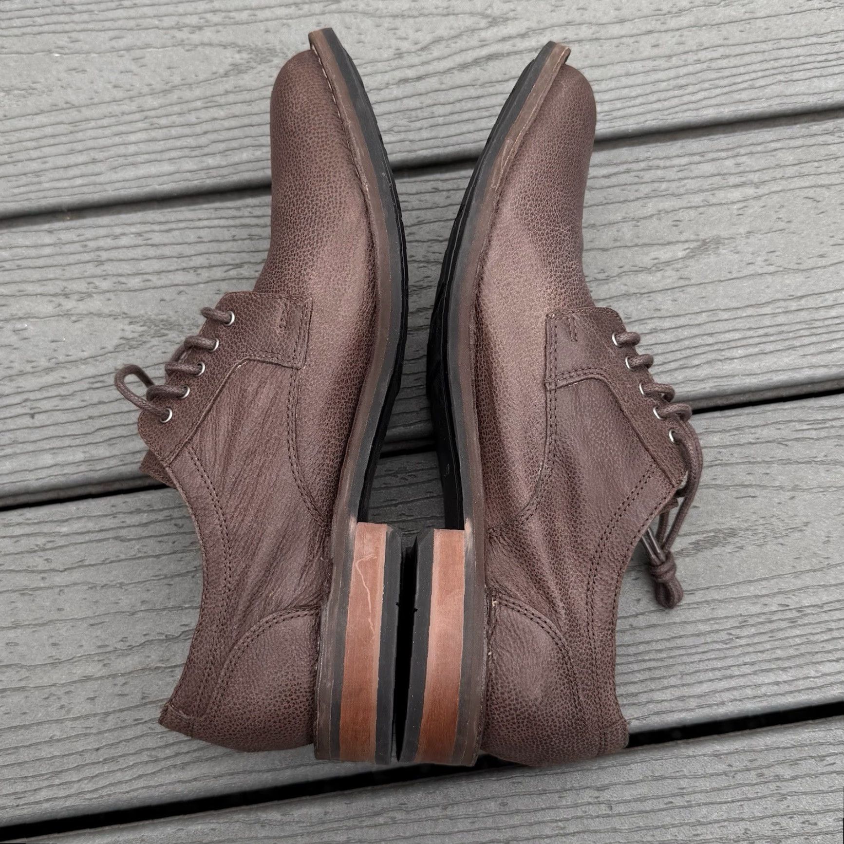 Cole Haan Cole Haan Men's Centre ST Leather Oxfords Brown Size 8.5 Dress Oxford Mens Brown Leather Upper Shoe Size 8.5 Size US 9 / EU 42 - 4 Thumbnail