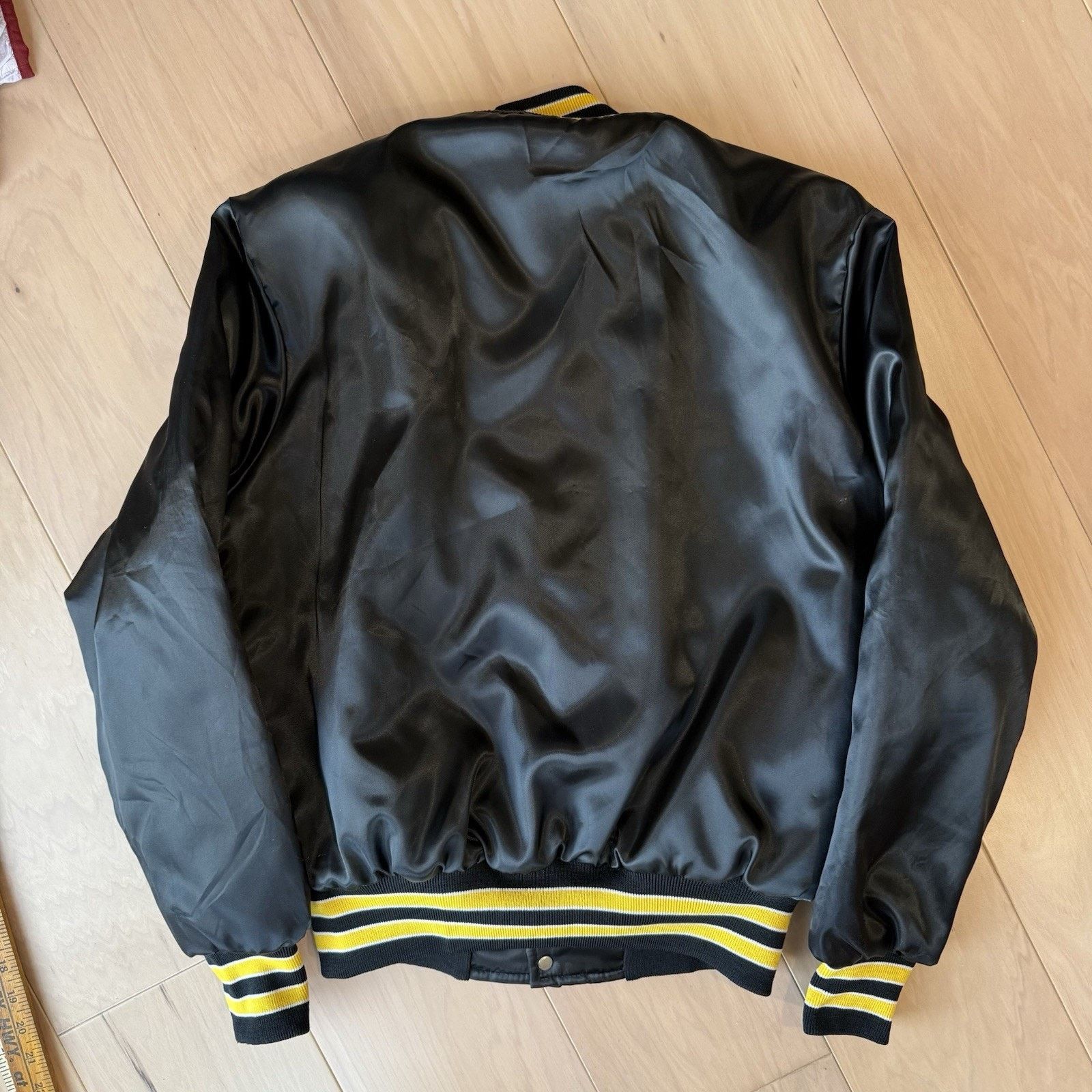 Vintage Vintage Purdue Boilermakers Bomber Jacket Medium Black Satin Size US M / EU 48-50 / 2 - 9 Thumbnail