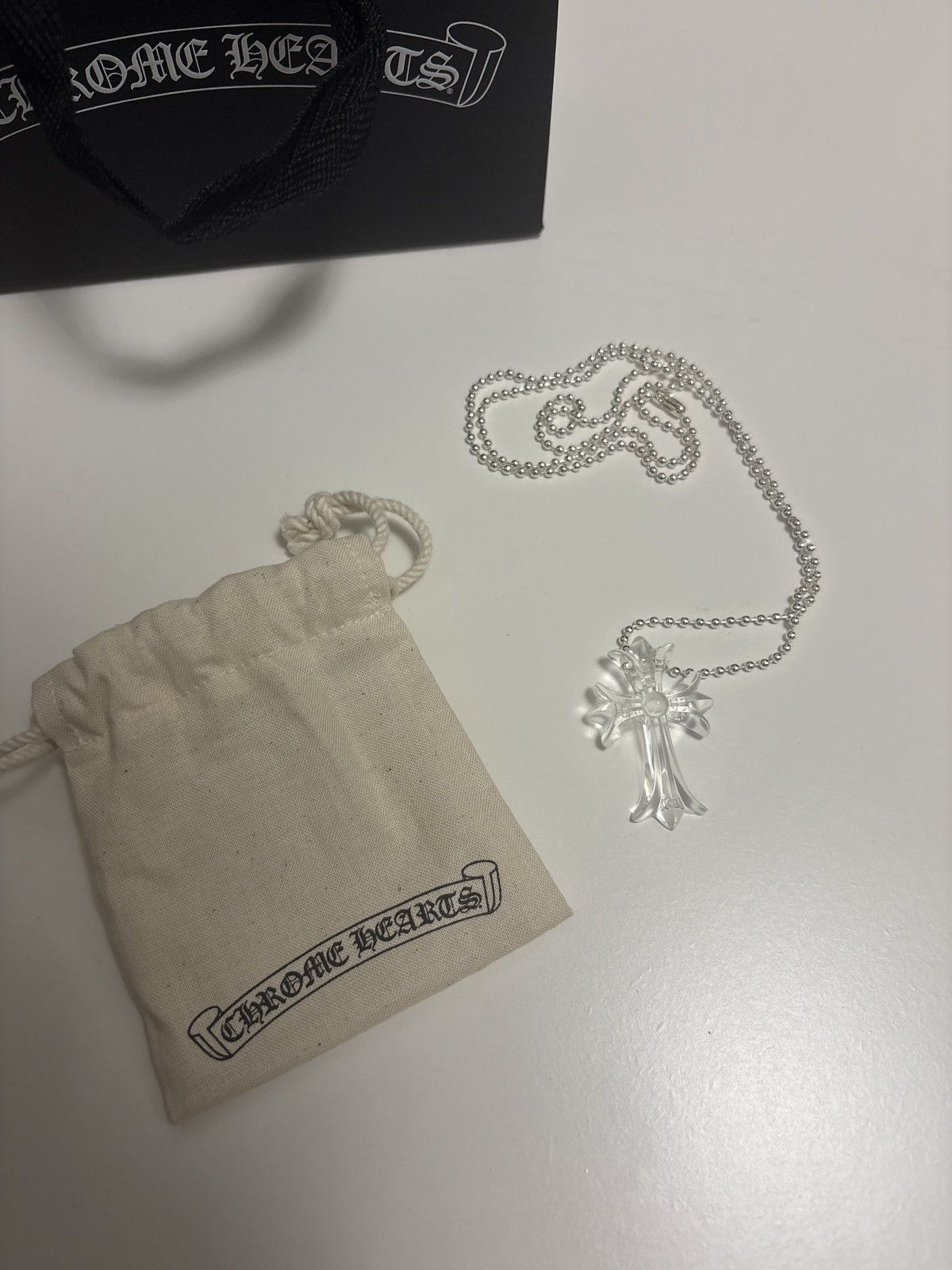 Chrome Hearts Chrome Hearts Clear Cross Pendant Necklace – Acrylic Cross Size ONE SIZE - 9 Thumbnail
