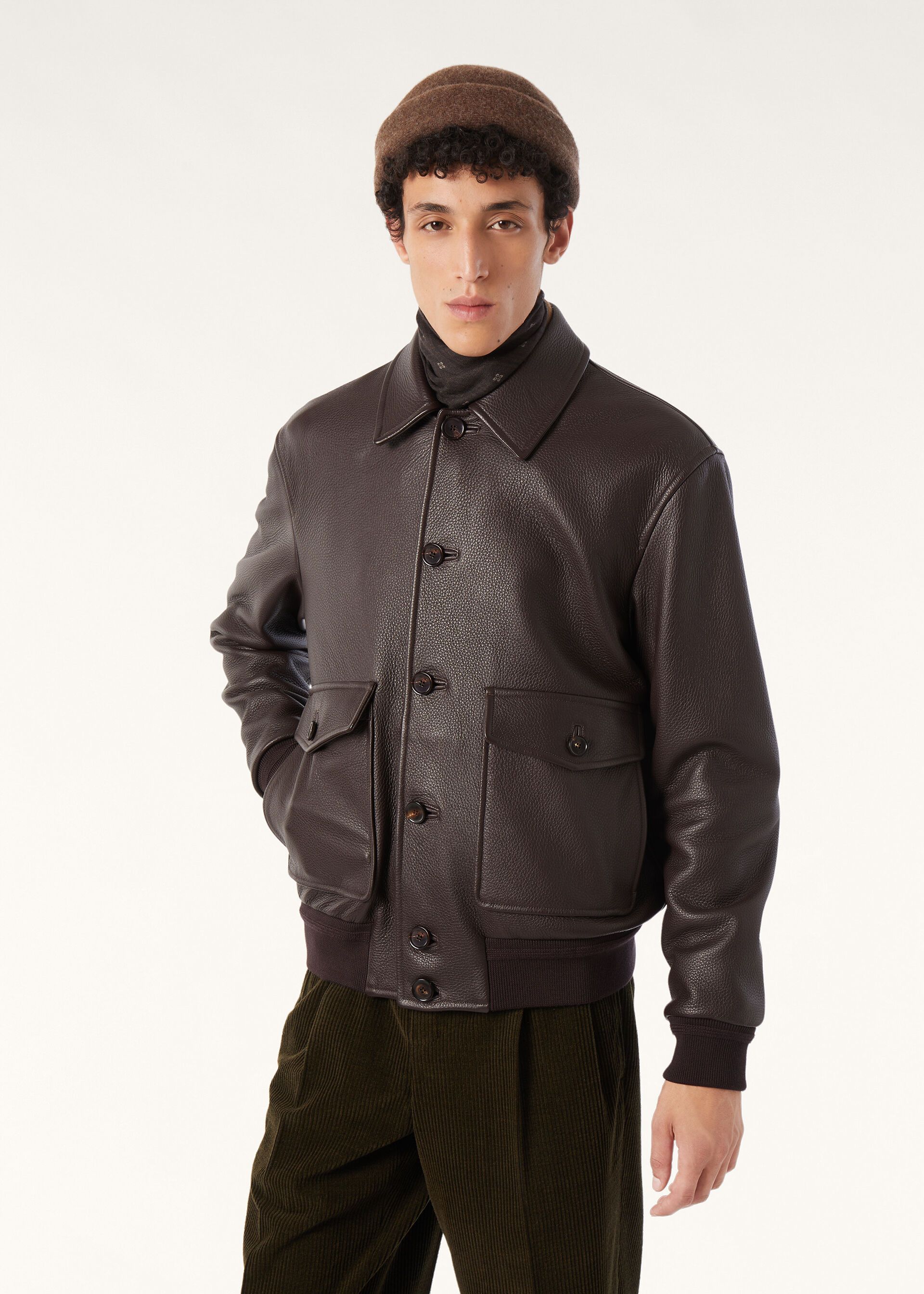Loro Piana os11x0226 FAQ6941 Harden Bomber Jacket in Amber Soil Size US XL / EU 56 / 4 - 4 Thumbnail