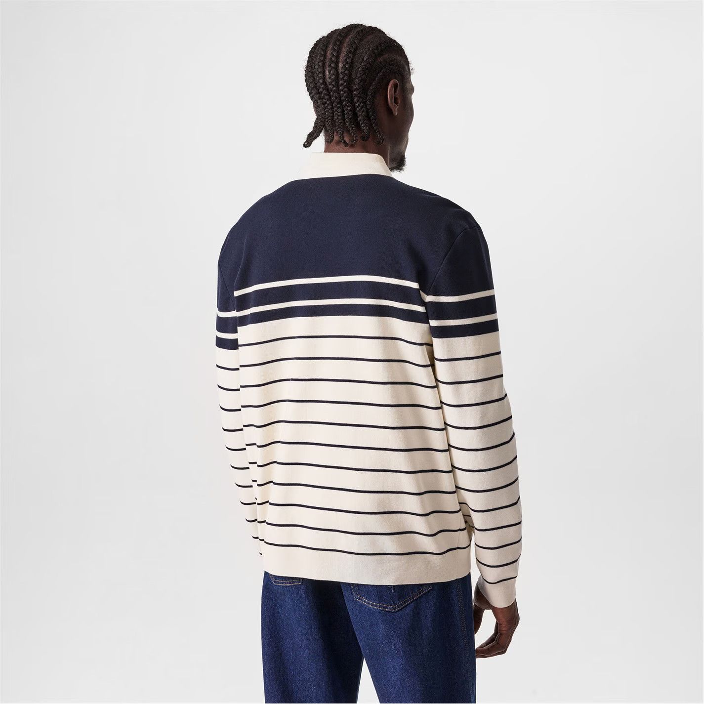 Gucci o1g2r1mq0426 Striped Knit Cotton Cardigan in White/Navy Size US M / EU 48-50 / 2 - 5 Thumbnail