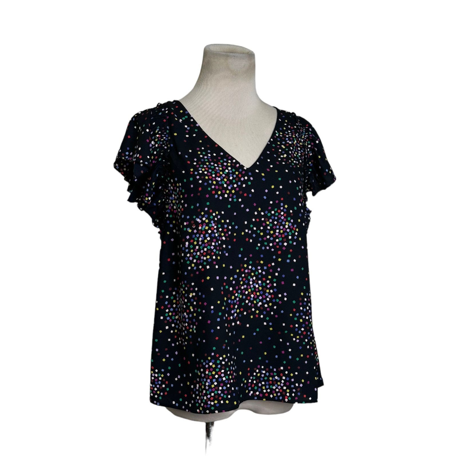 Kate Spade Kate Spade Black Confetti Cheer Short Sleeves Blouse size XS Size XS / US 0-2 / IT 36-38 - 10 Thumbnail