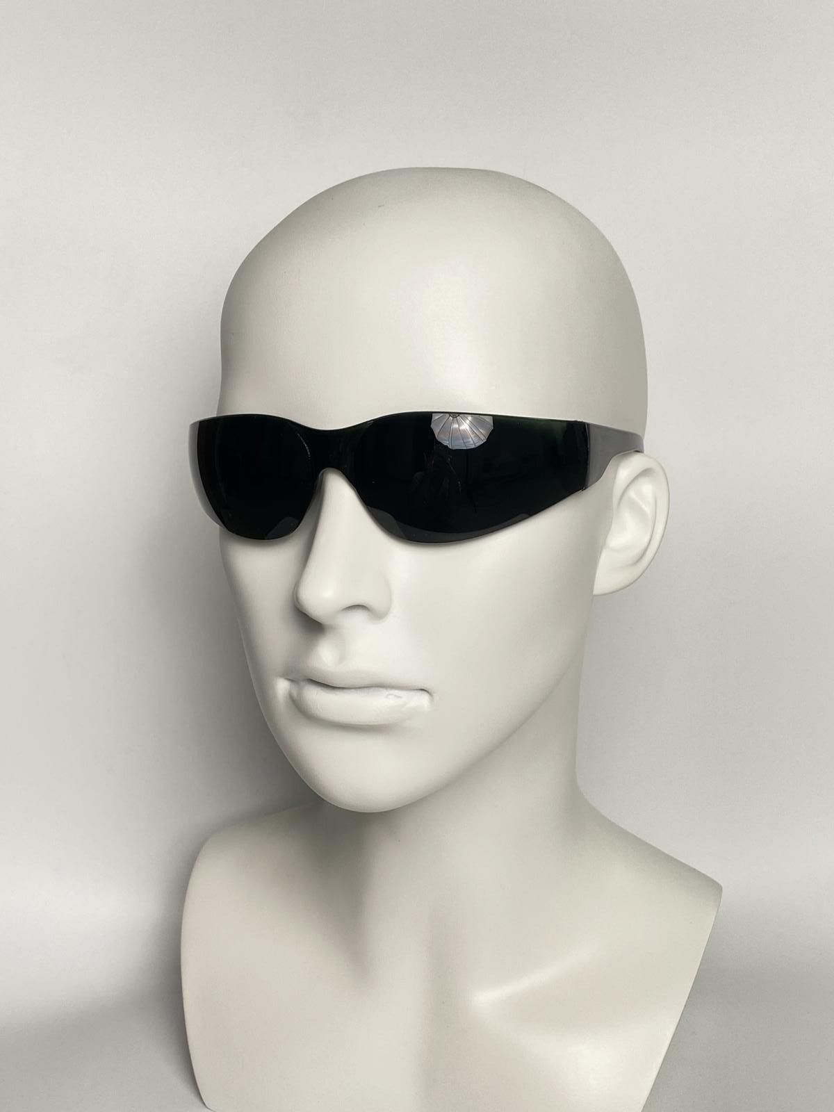 Japanese Brand Y2k Large Wide Safety Glasses Sunglasses Black Unisex OS Size ONE SIZE - 1 Thumbnail