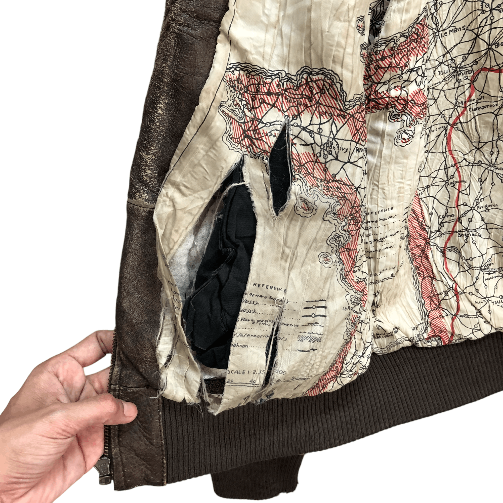 Avirex VINTAGE 80' DRAWING MAP AVIREX LEATHER A2 JACKET #5271-182 Size US M / EU 48-50 / 2 - 7 Thumbnail
