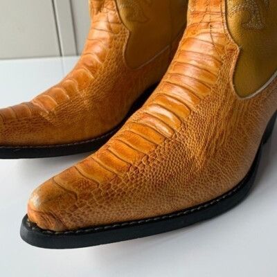 Other Guerrero Botitas Cowboy Boots Exotic Yellow Sz 5 Western Emb Size US 5 / EU 37 - 1 Thumbnail