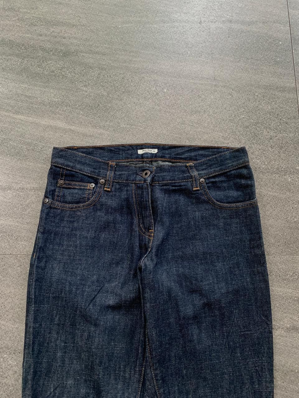 Miu Miu 2000s Flared Indigo Denim Jeans Size 27" / US 4 / IT 40 - 2 Thumbnail