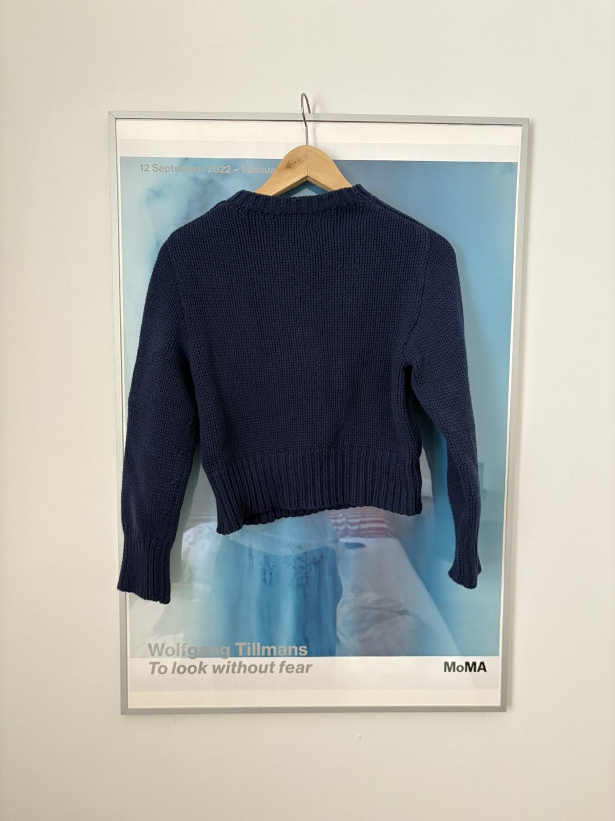 Bode Bode Navy 100% Cashmere Crewneck cropped sweater XS Size XS / US 0-2 / IT 36-38 - 4 Thumbnail