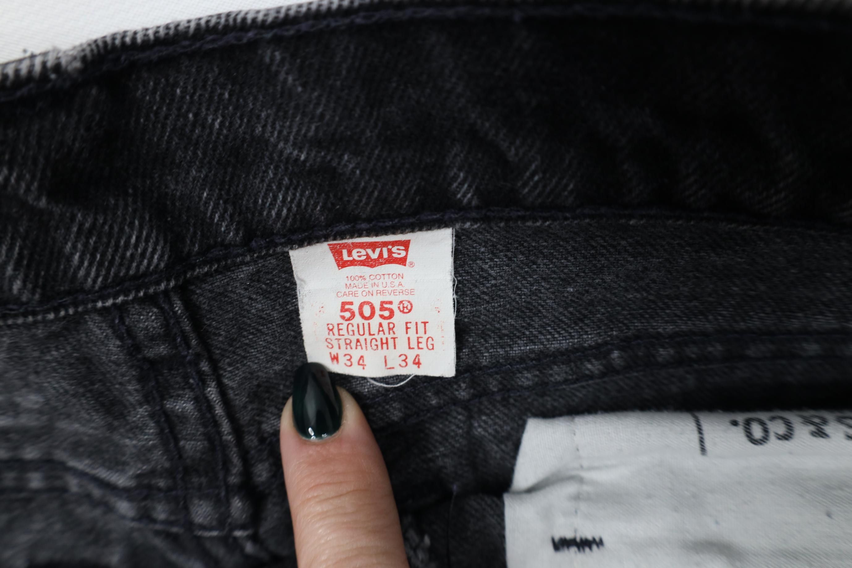Levi's Vintage 90s Levis 505 Regular Straight Leg Jeans Black USA Size US 34 / EU 50 - 8 Thumbnail