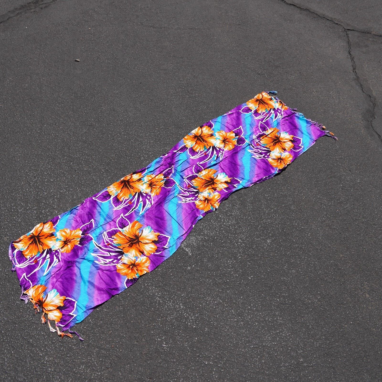 Other Hawaiian Floral Flower Pashmina Scarf Shawl Scarve 60”x16” Size ONE SIZE - 7 Thumbnail