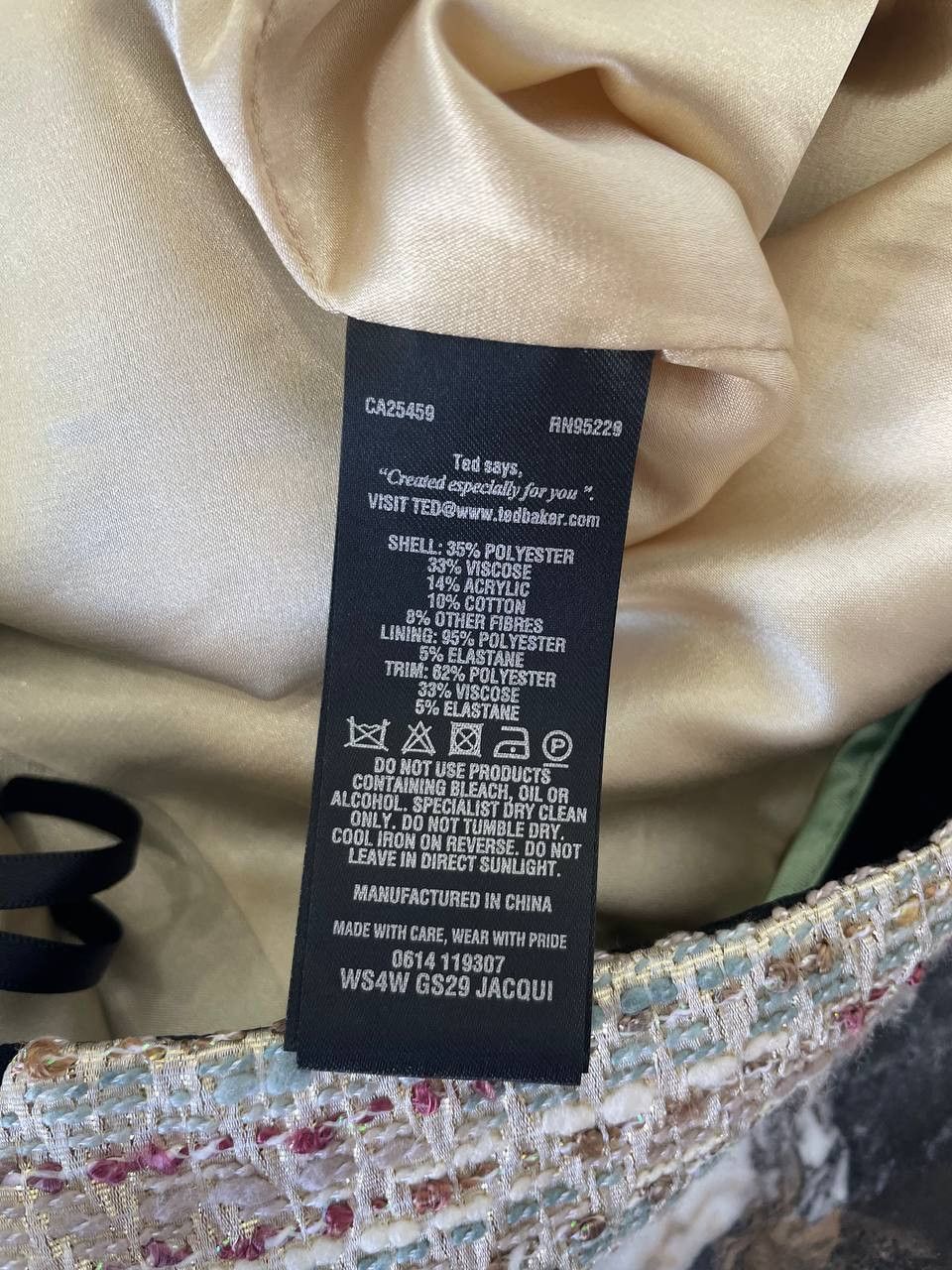 Ted Baker Ted Baker Geometric Tweed Skirt Size2 UK10 Gold Thread Lined Size 28" / US 6 / IT 42 - 15 Thumbnail