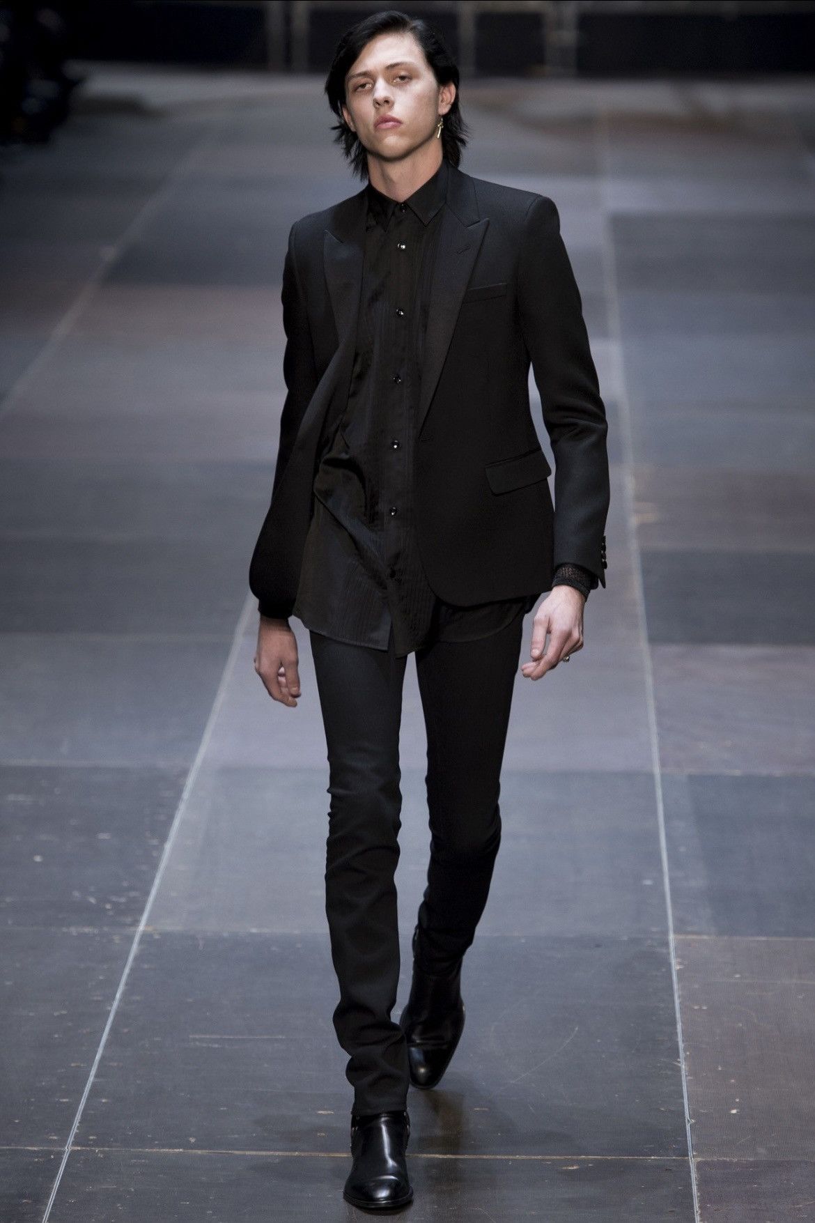 Hedi Slimane × Saint Laurent Paris HEDI AW16 LE SMOKING JACKET IN GRAIN DE POUDRE WOOL Size 50R - 13 Thumbnail