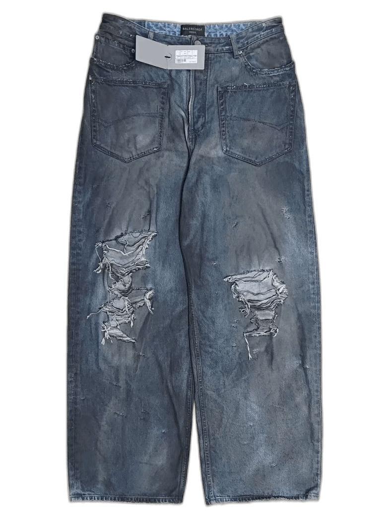 Balenciaga Baggy Denim Jeans with Distressed Details-2507