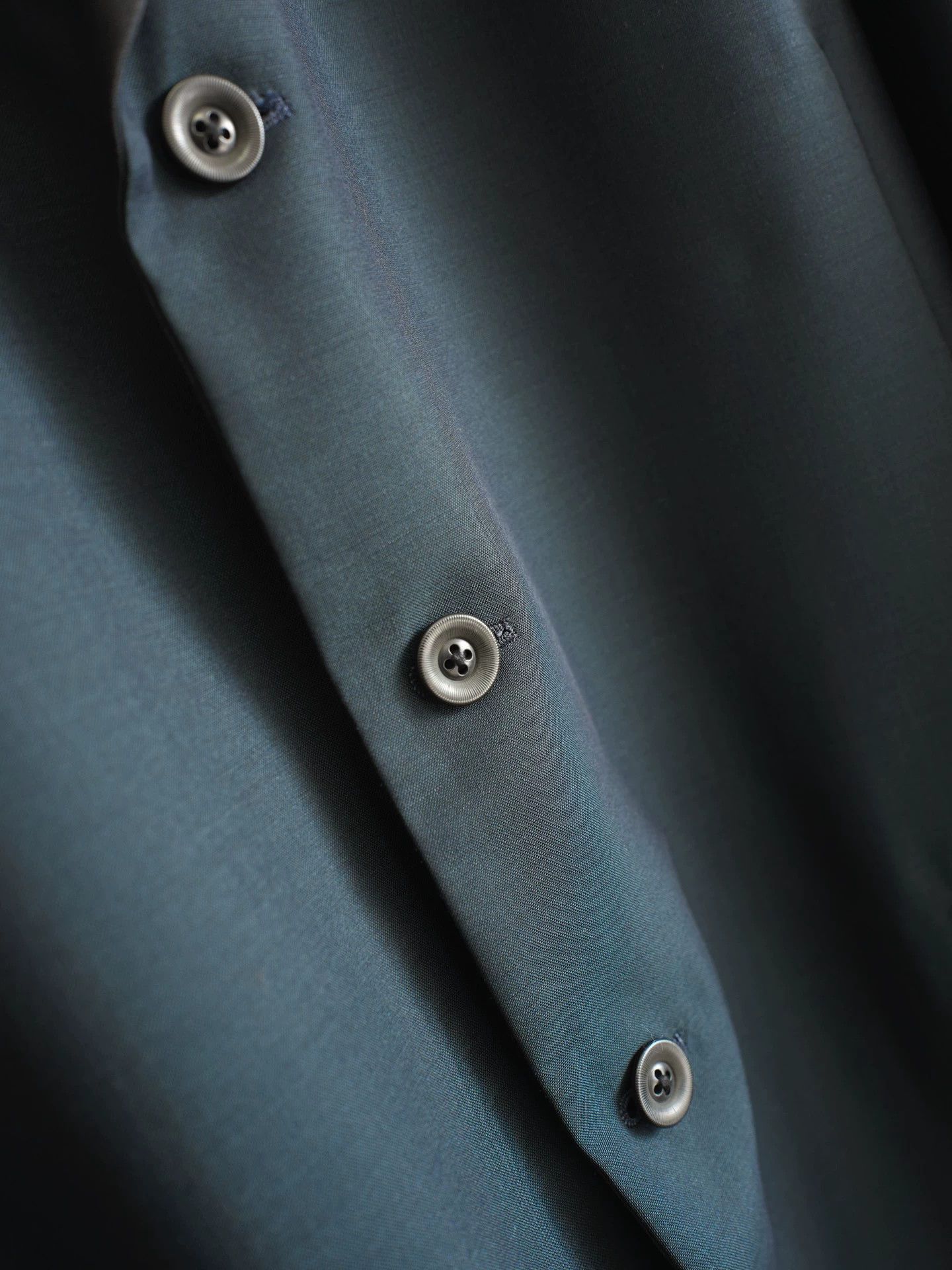 Yohji Yamamoto Yohji Yamamoto 98SS Ribbed Button Dark Green/Blue Long Coat Size US M / EU 48-50 / 2 - 7 Thumbnail