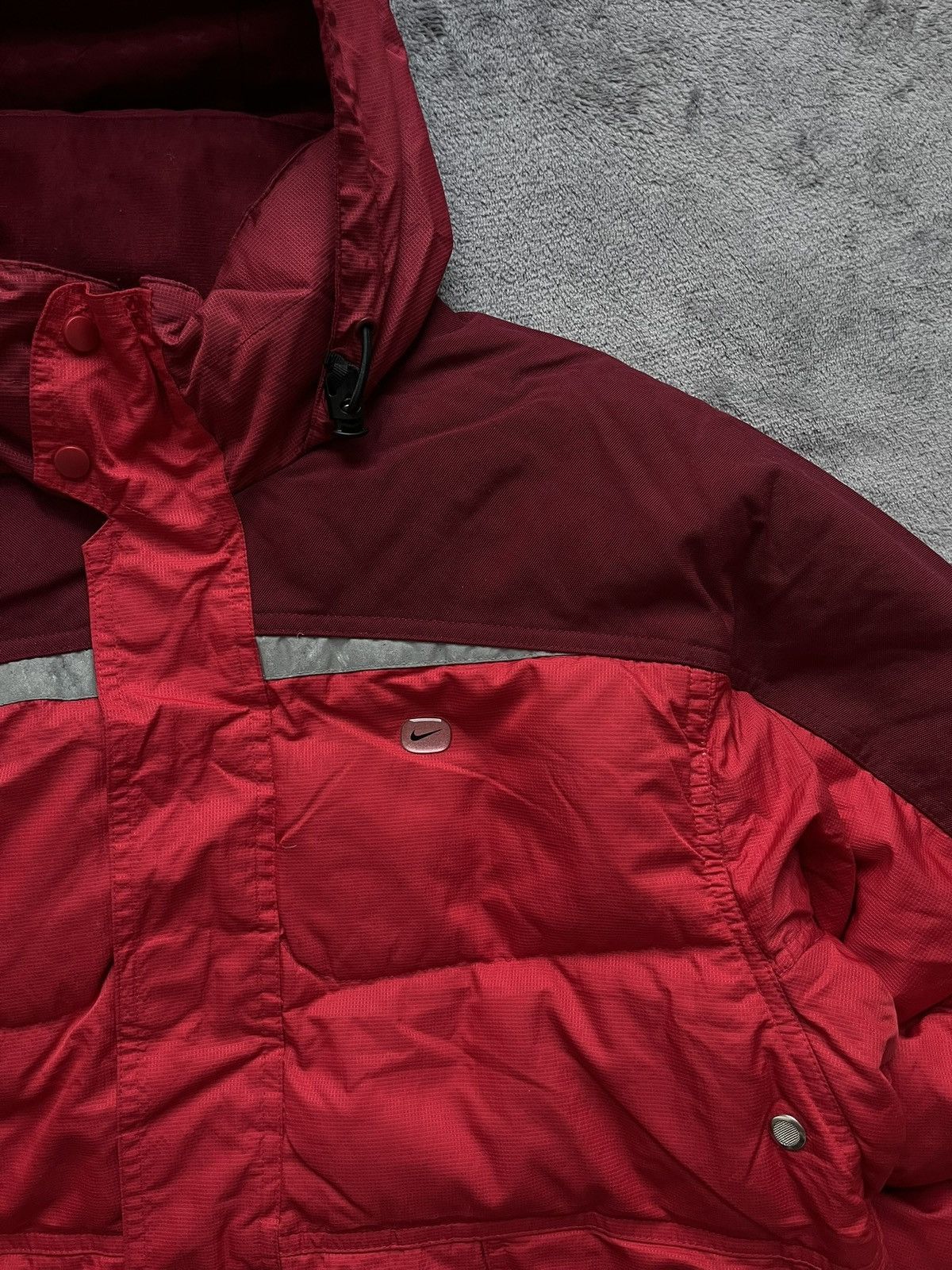 Nike 00s Nike Hooded Down Puffer Jacket Swoosh Logo Y2k Retro Size US S / EU 44-46 / 1 - 2 Thumbnail