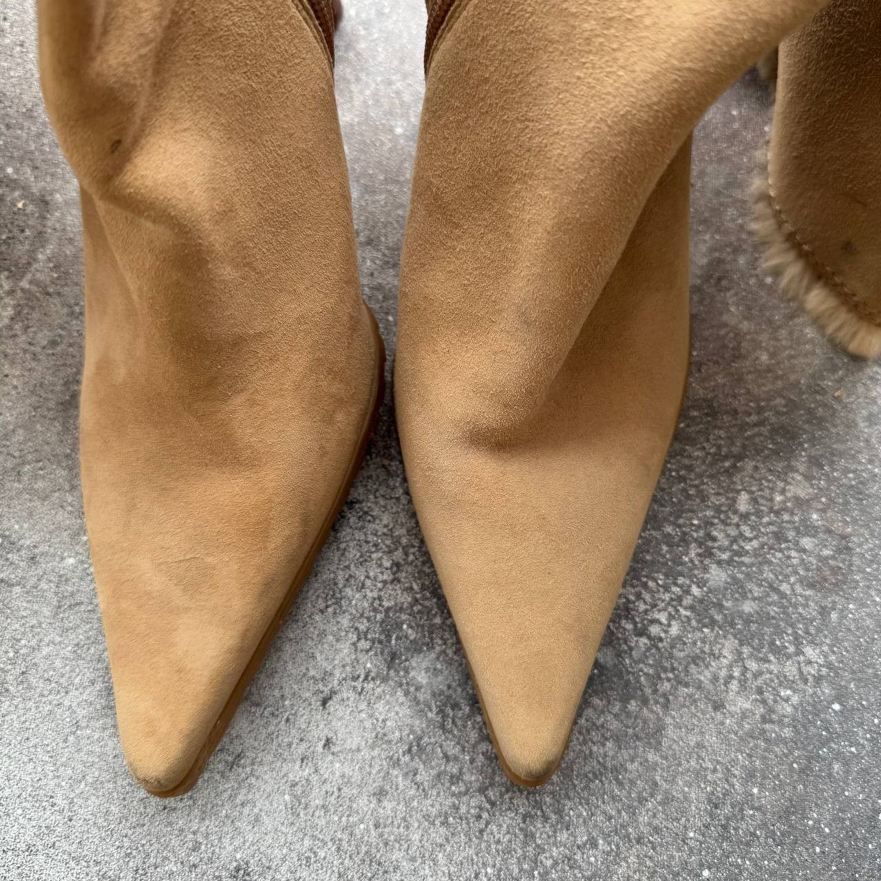 Hysteric Glamour Nine West Y2K Faux Fur Details Suede Leather Heels Boots Size US 9 / IT 39 - 7 Thumbnail
