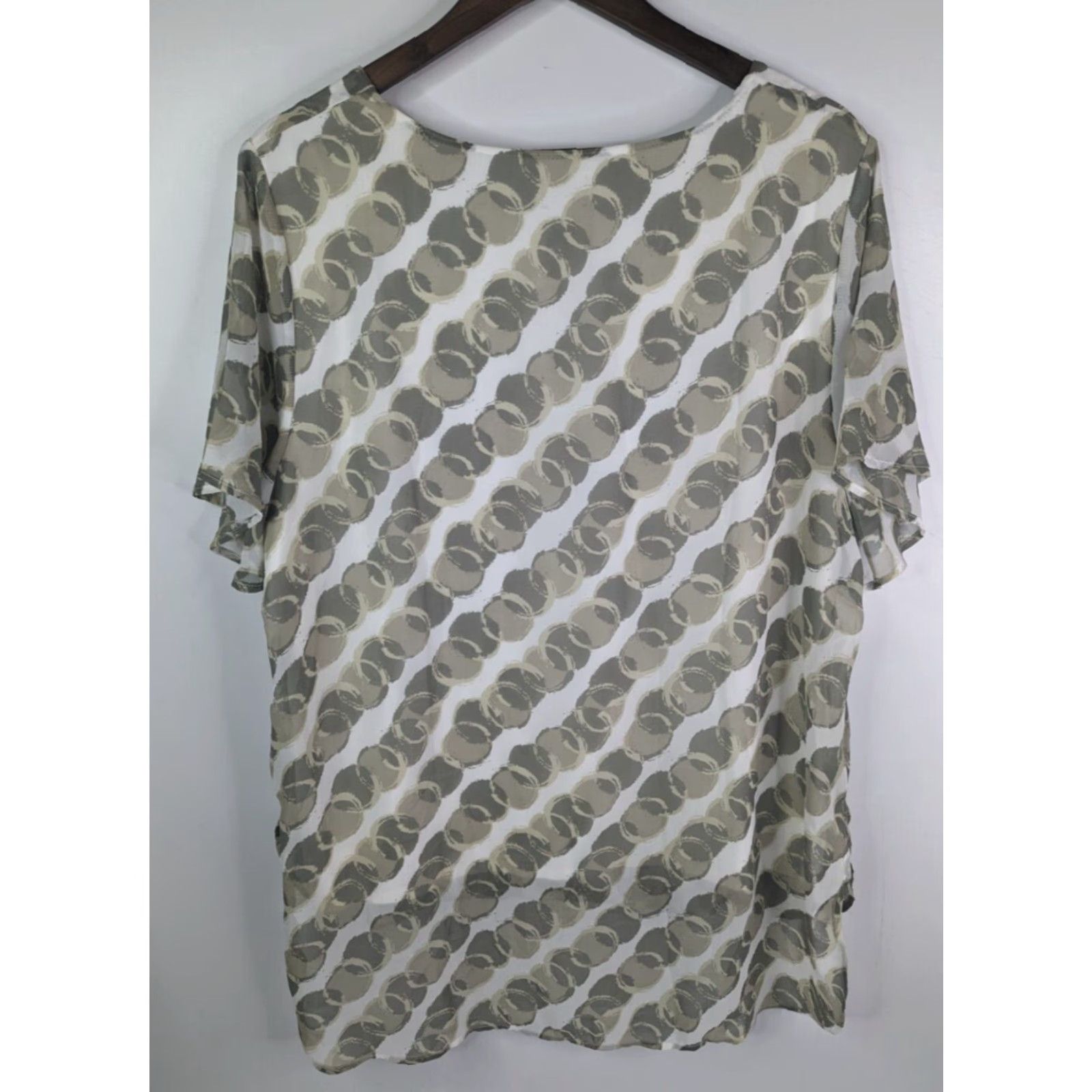 Vintage Chico's Easywear Circle Chains Double-Layer Dolman Sleeve Blouse XS? (Context: Original size XL) Size XL / US 12-14 / IT 48-50 - 5 Thumbnail