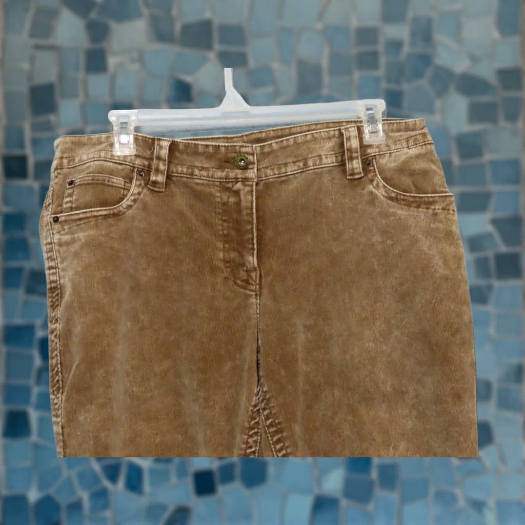 Vintage VINTAGE Gitano Corduroy Pants Women 18W Brown 38x29 Tapered Inseam 29" Size 40" / US 18 - 1 Thumbnail