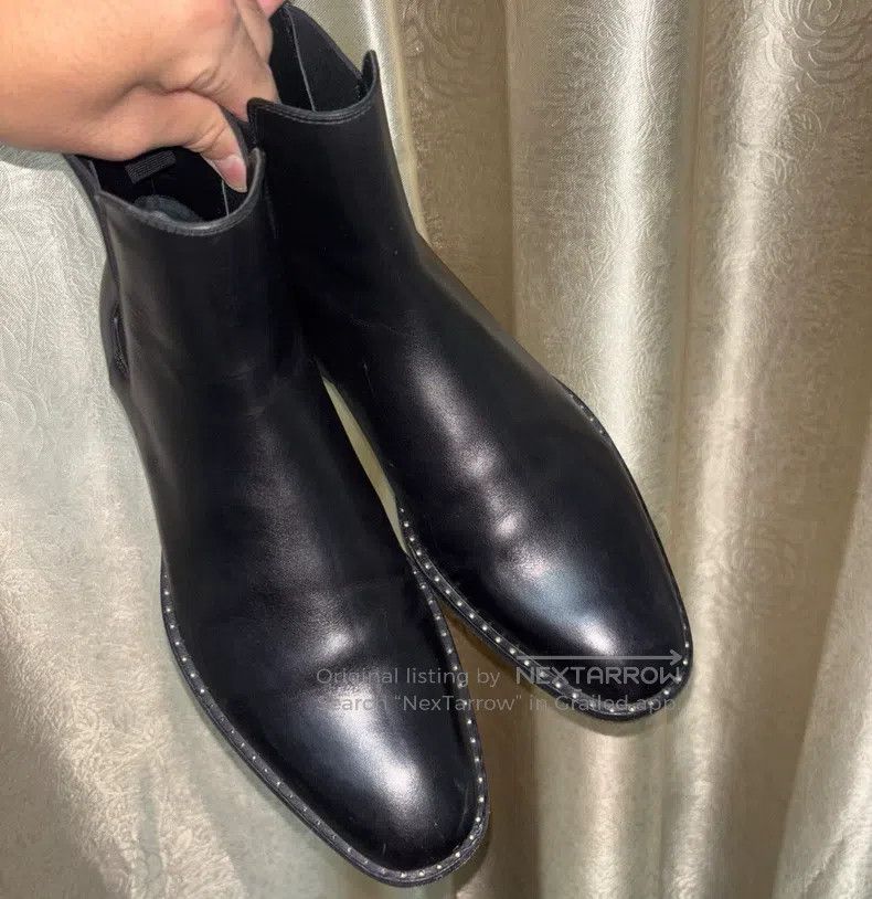 Saint Laurent Paris 19SS Black Ayers Snakeskin 60mm Finn Boots 42